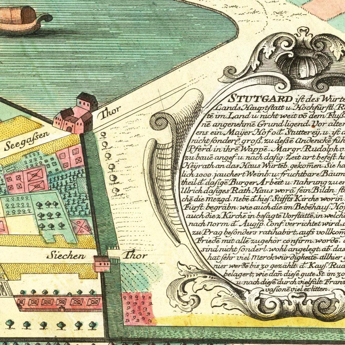 Historische Stadtansicht Stuttgart um 1750