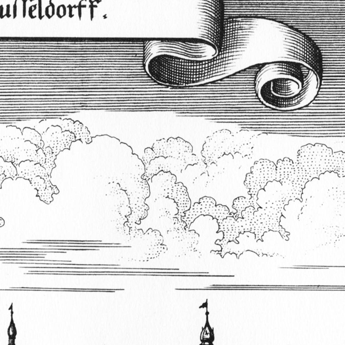 Historische Stadtansicht Düsseldorf um 1647