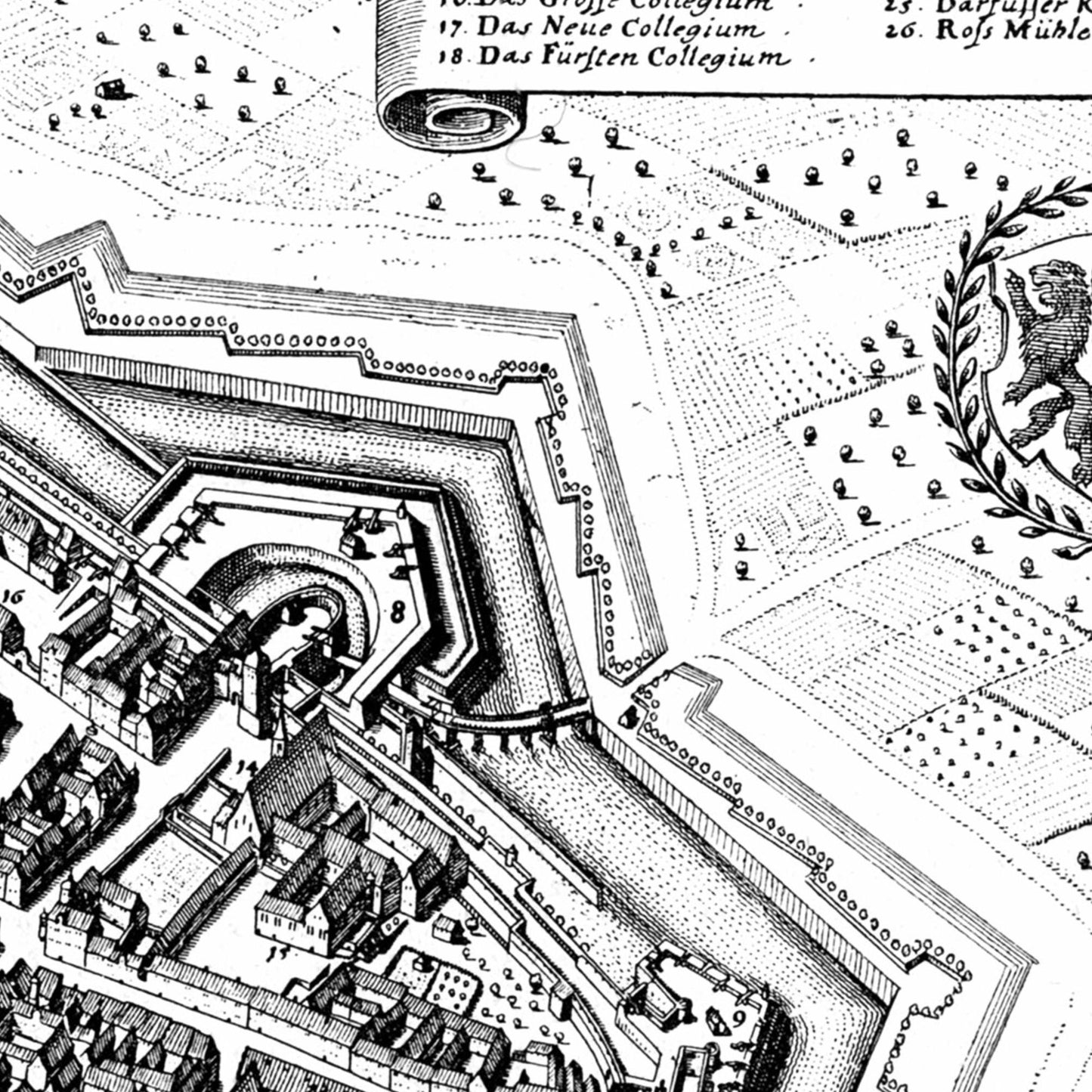 Historischer Stadtplan Leipzig um 1650