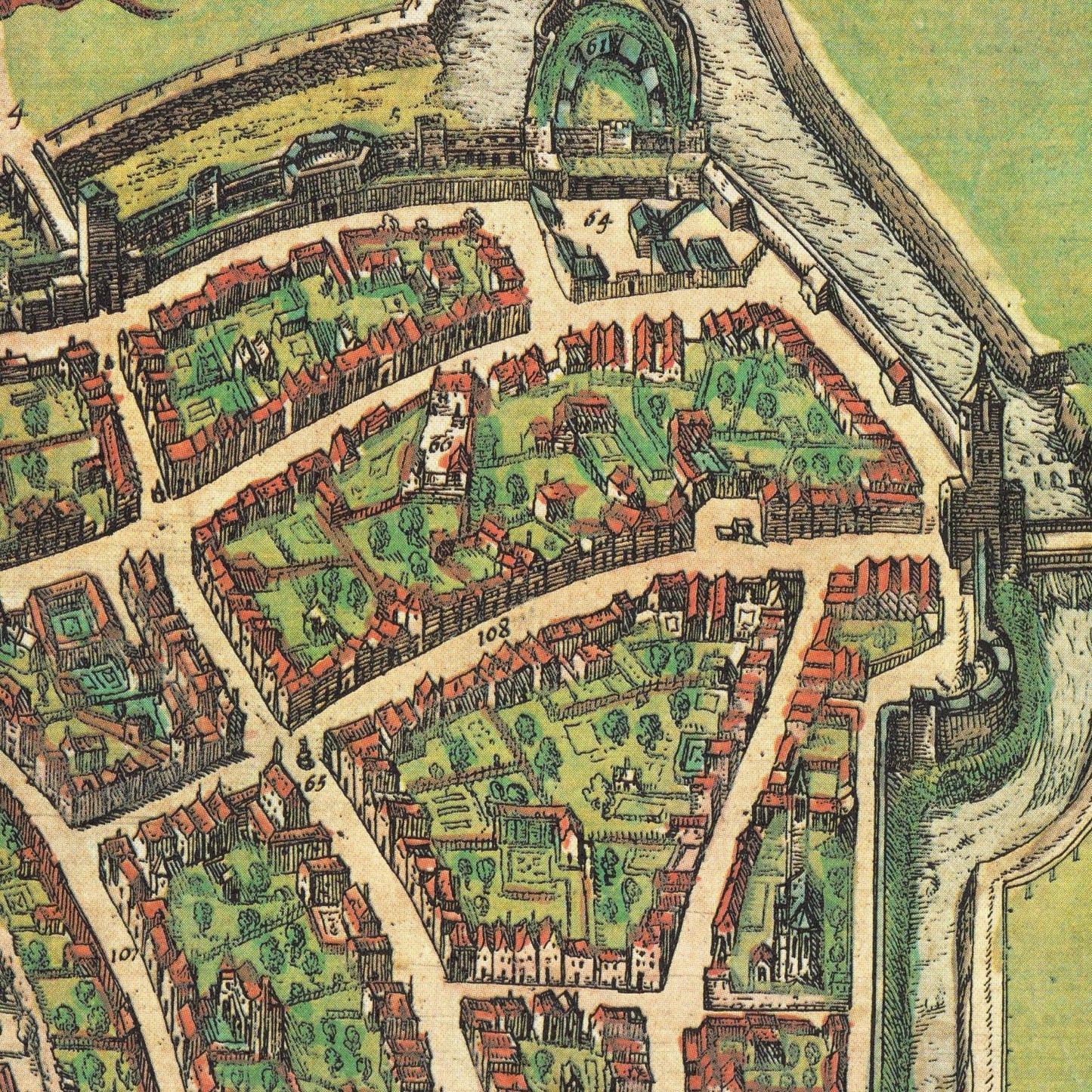 Historischer Stadtplan Augsburg um 1572