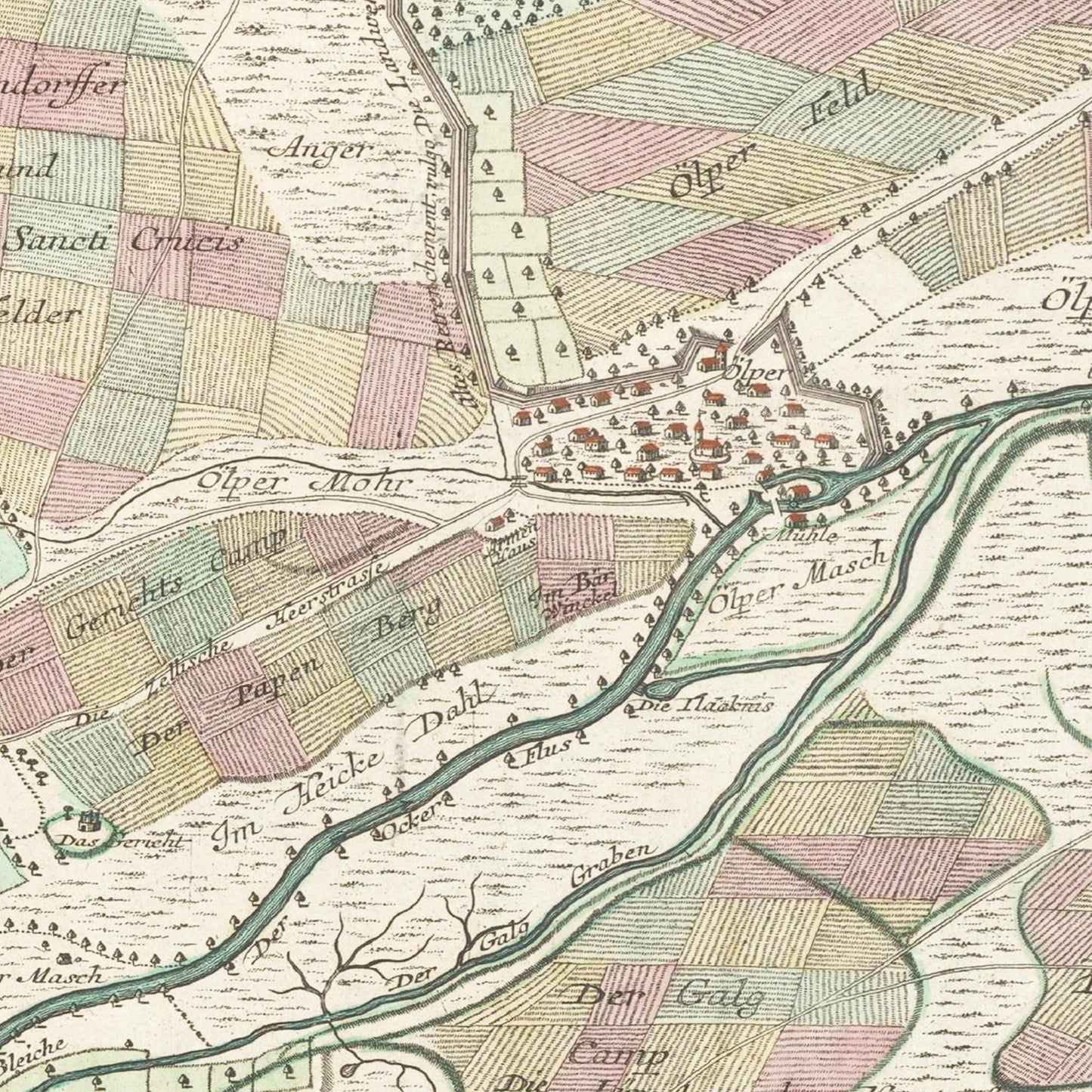 Historischer Stadtplan Braunschweig um 1750