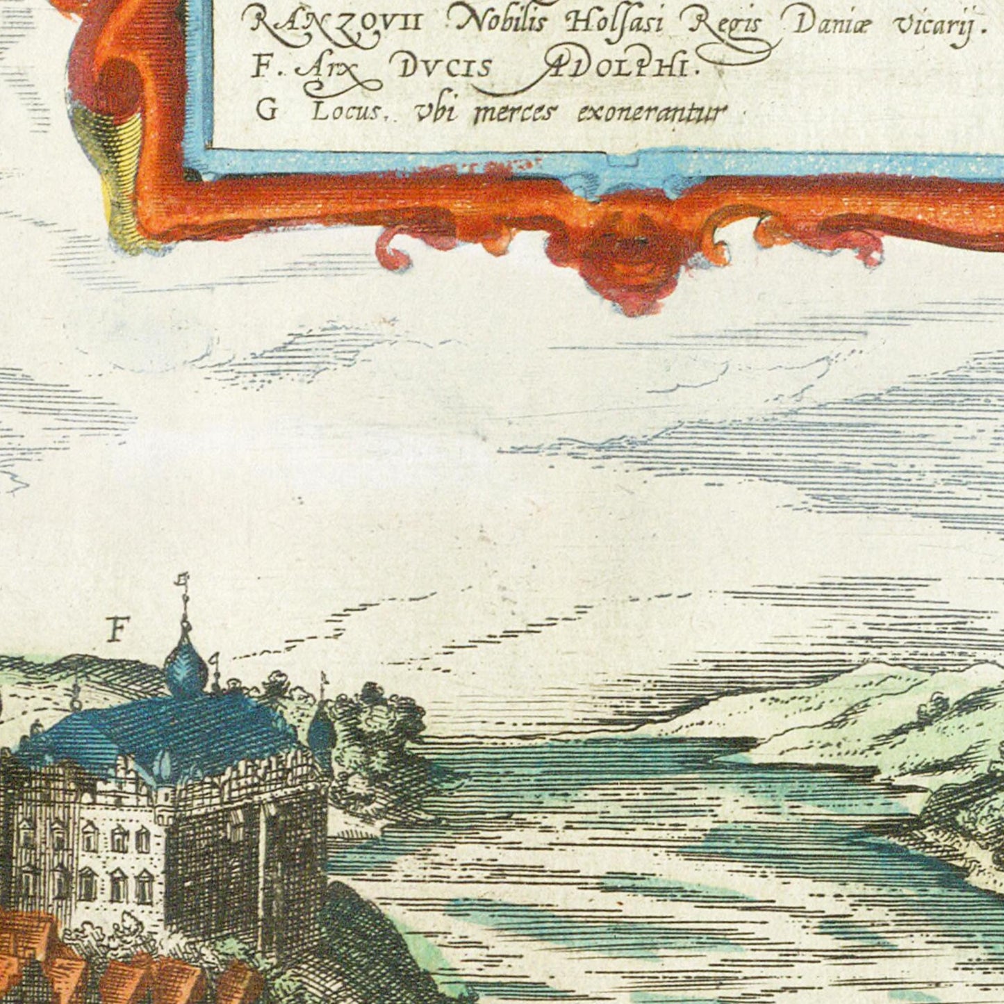 Historische Stadtansicht Kiel um 1612