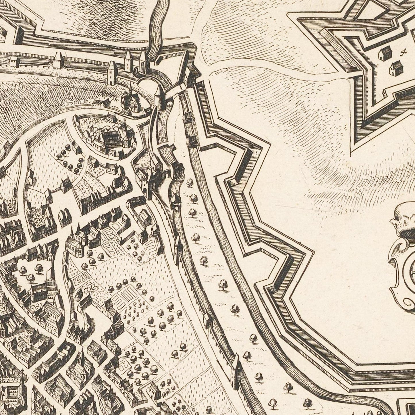 Historischer Stadtplan Mainz um 1670