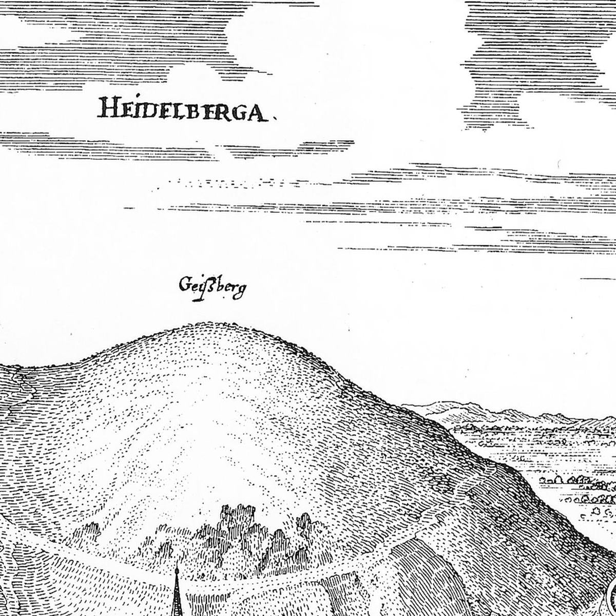 Historische Stadtansicht Heidelberg um 1645