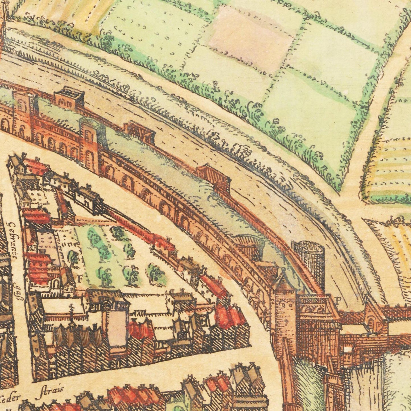 Historischer Stadtplan Neuss um 1592