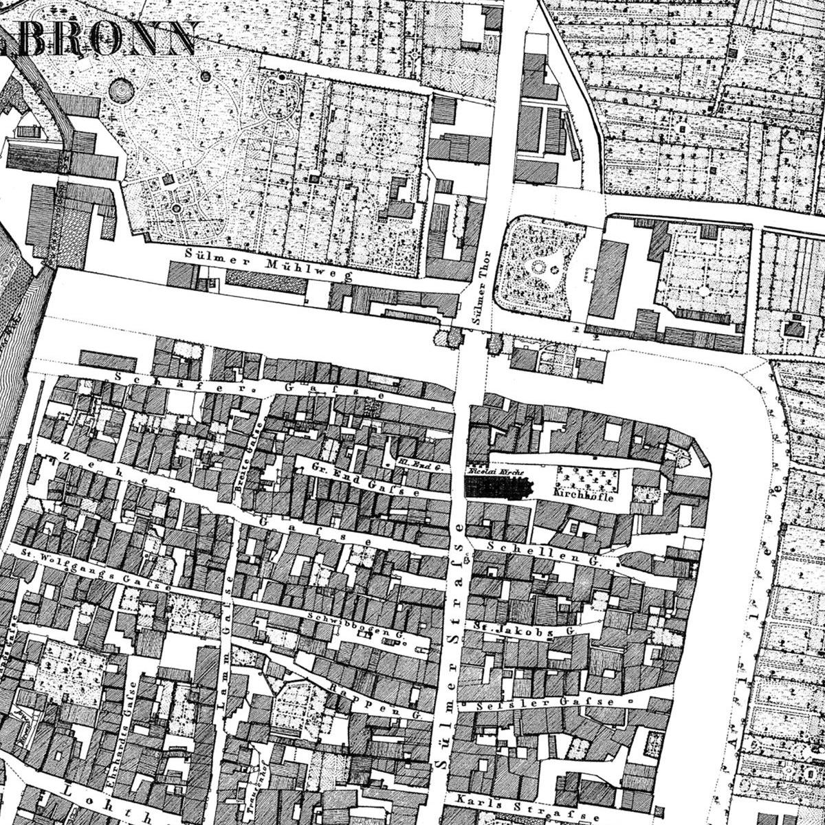 Historischer Stadtplan Heilbronn um 1834