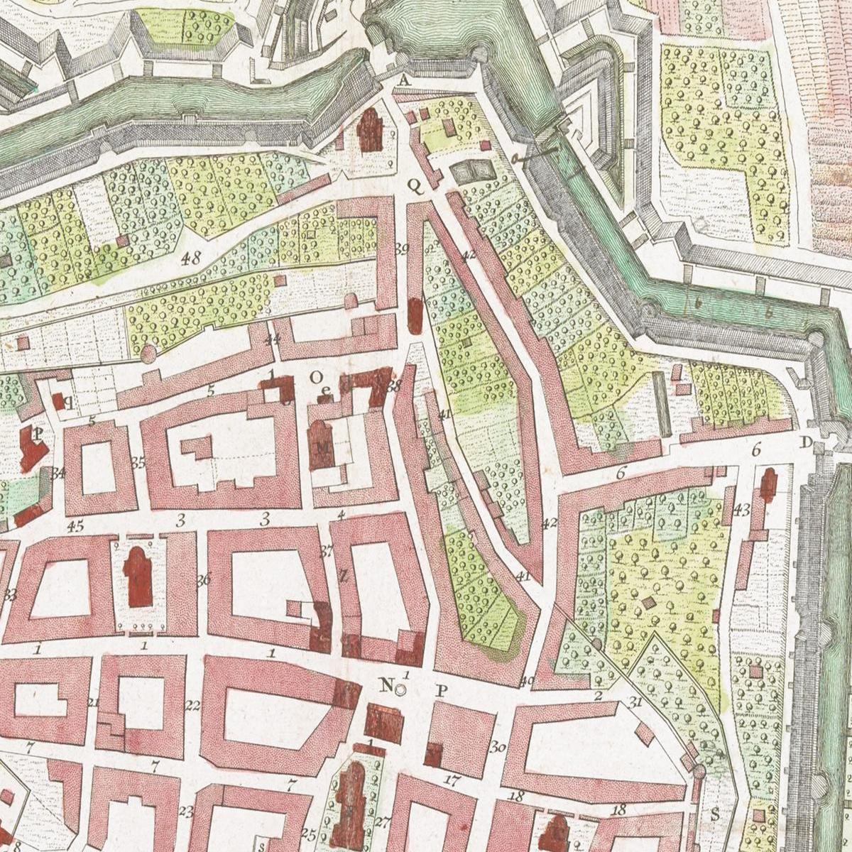 Historischer Stadtplan Göttingen um 1737
