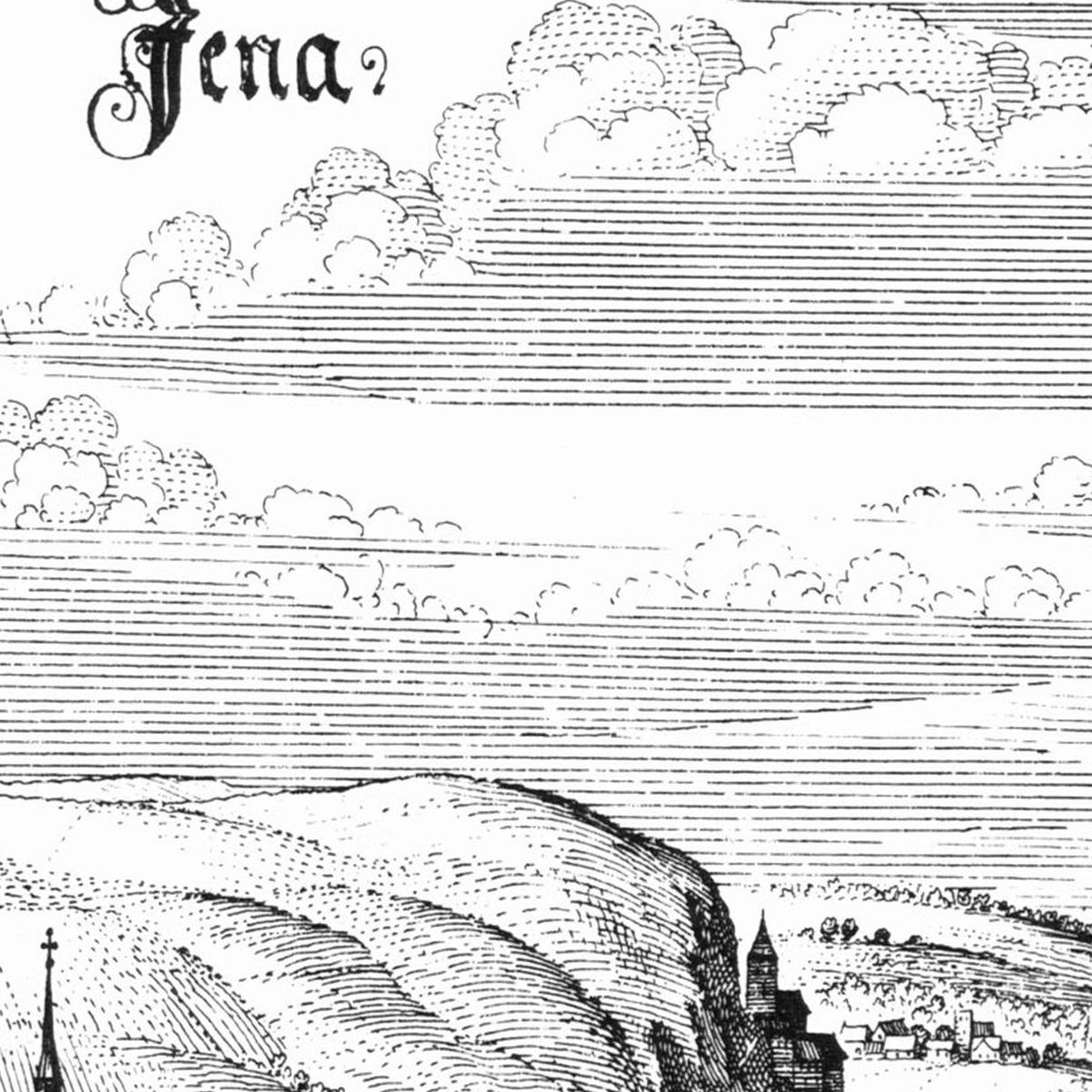 Historische Stadtansicht Jena um 1650