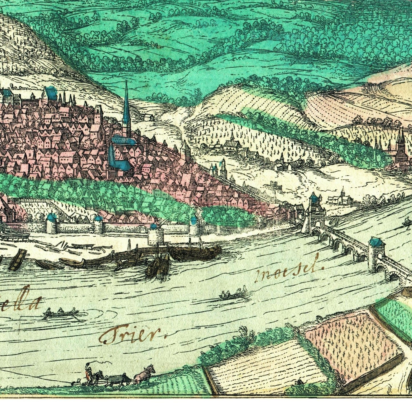 Historische Stadtansicht Trier um 1572