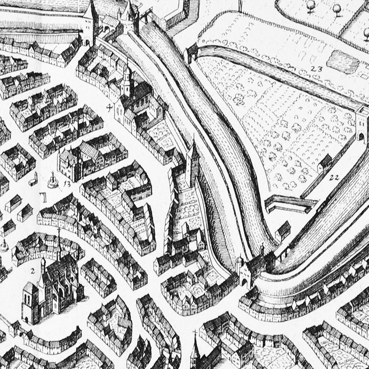 Historische Stadtansicht Hildesheim um 1650