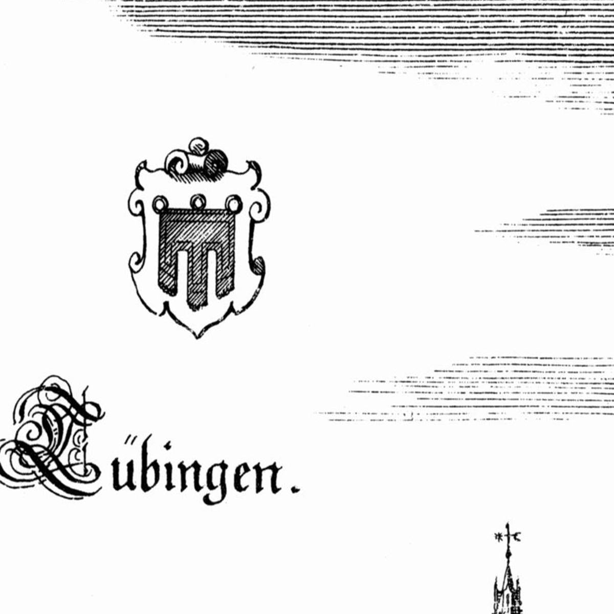 Historische Stadtansicht Tübingen um 1643