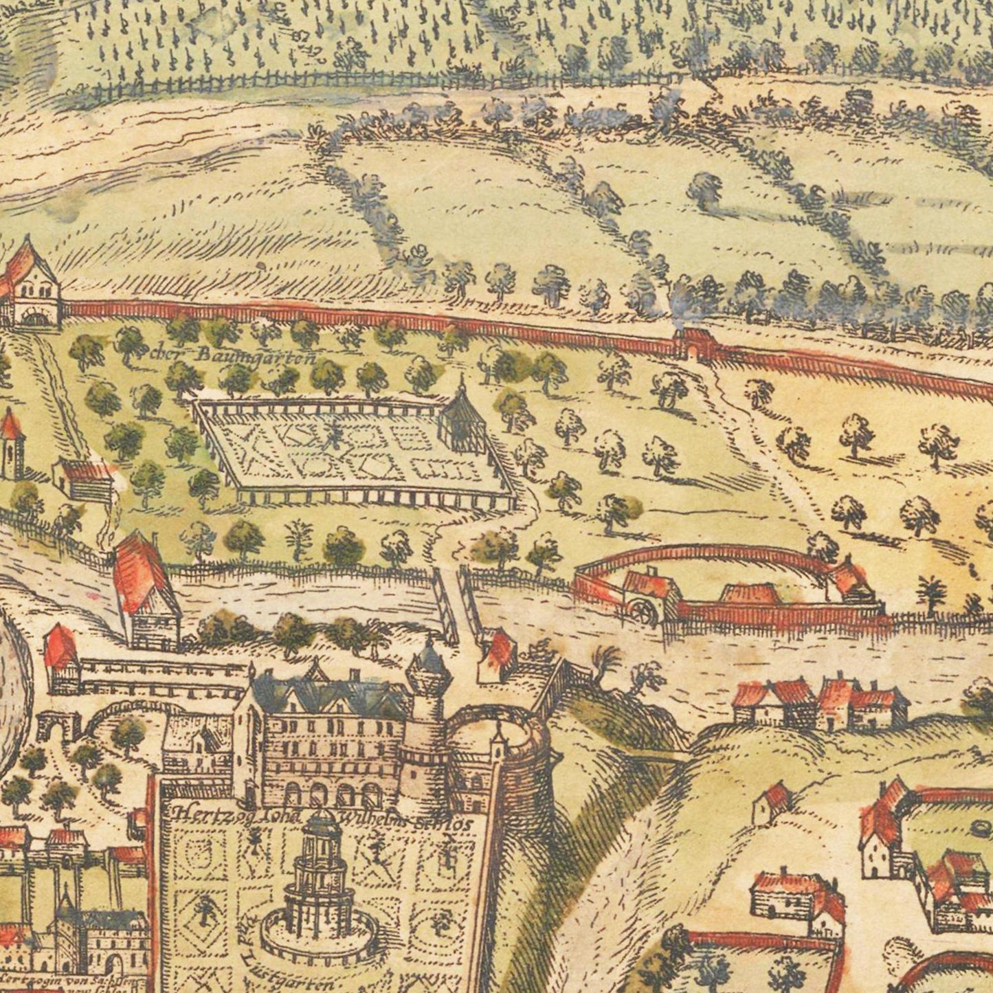 Historische Stadtansicht Weimar um 1582