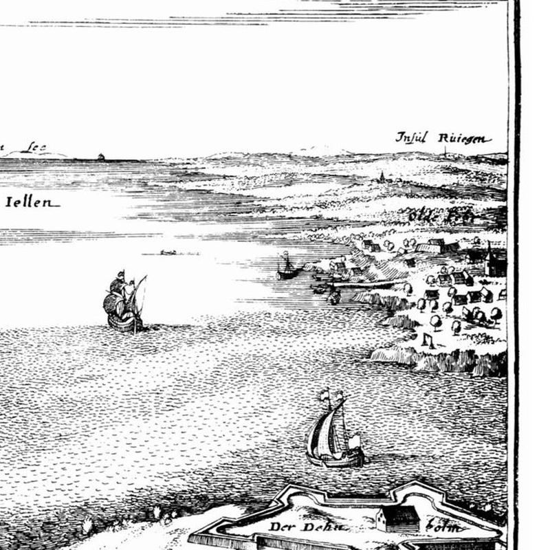 Historische Stadtansicht Stralsund um 1652