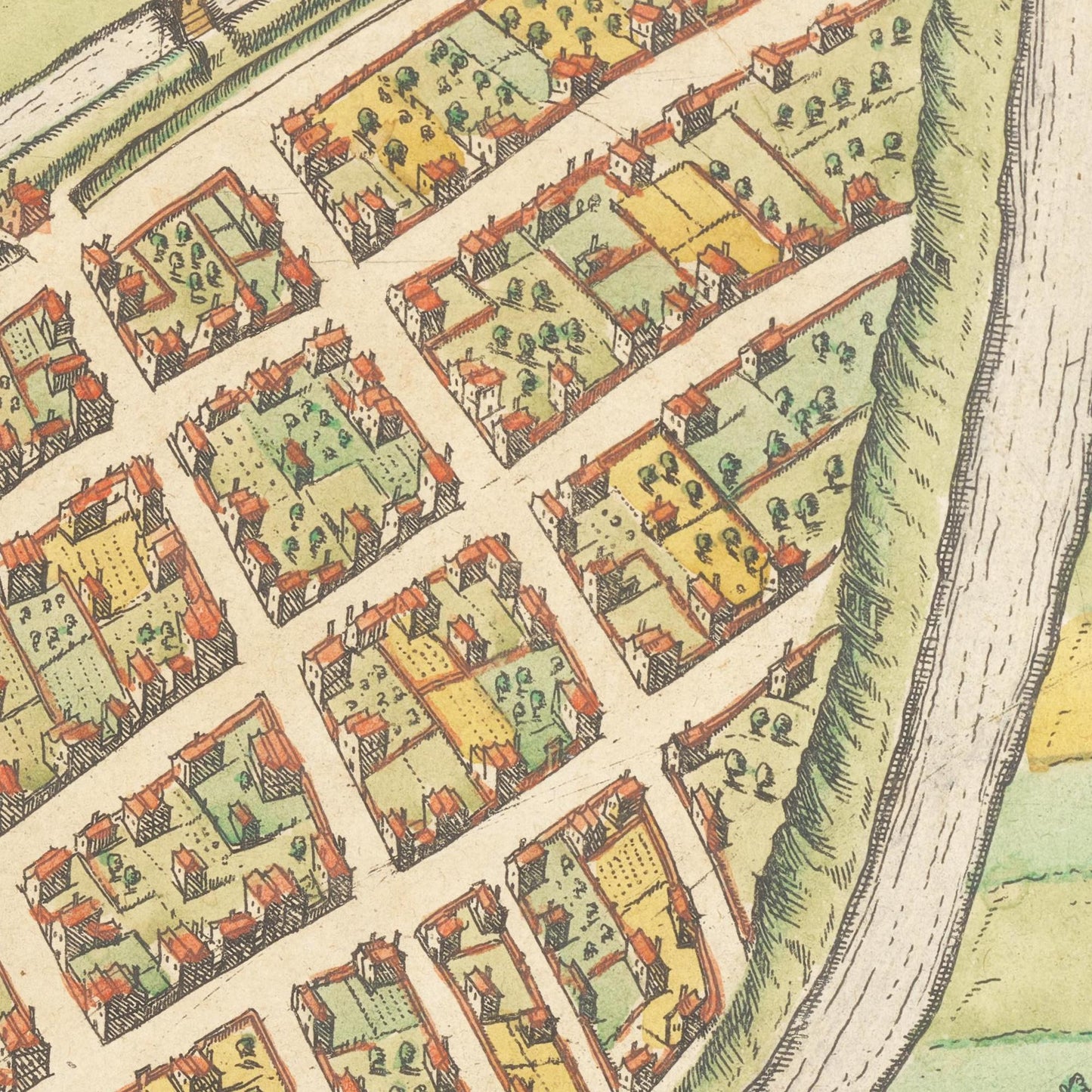 Historischer Stadtplan Wesel um 1592
