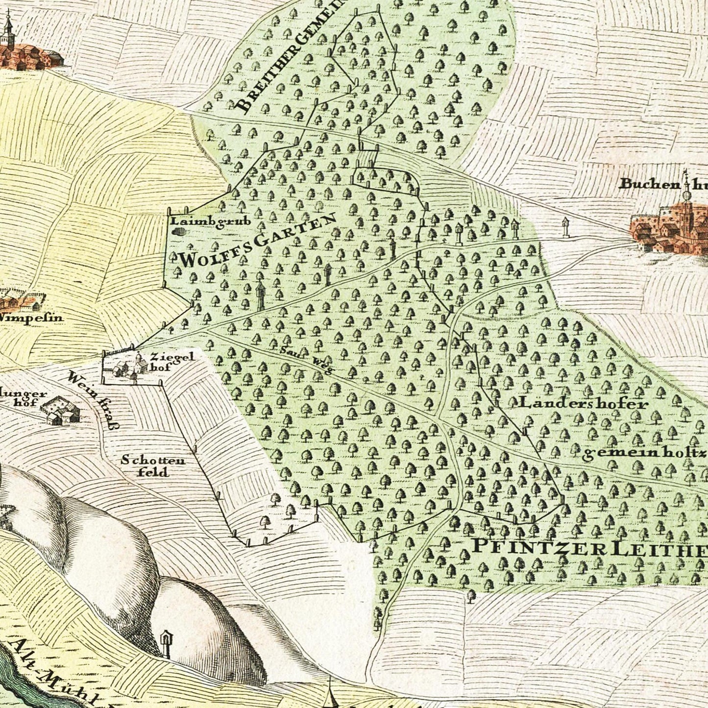 Historische Stadtansicht Eichstätt um 1730