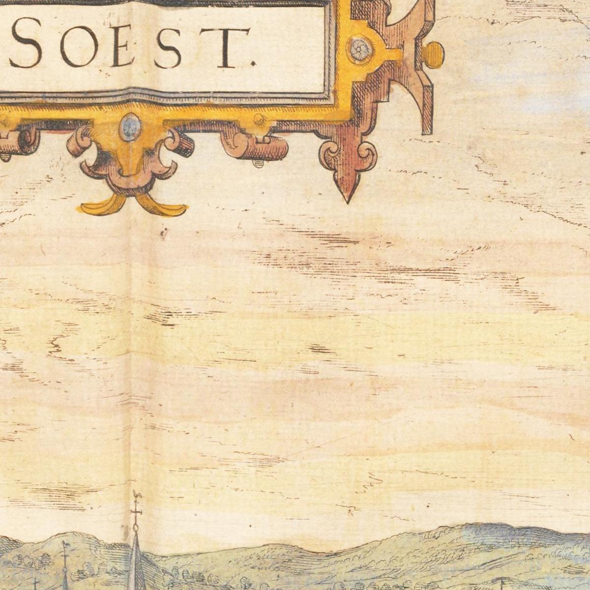 Historische Stadtansicht Soest um 1592