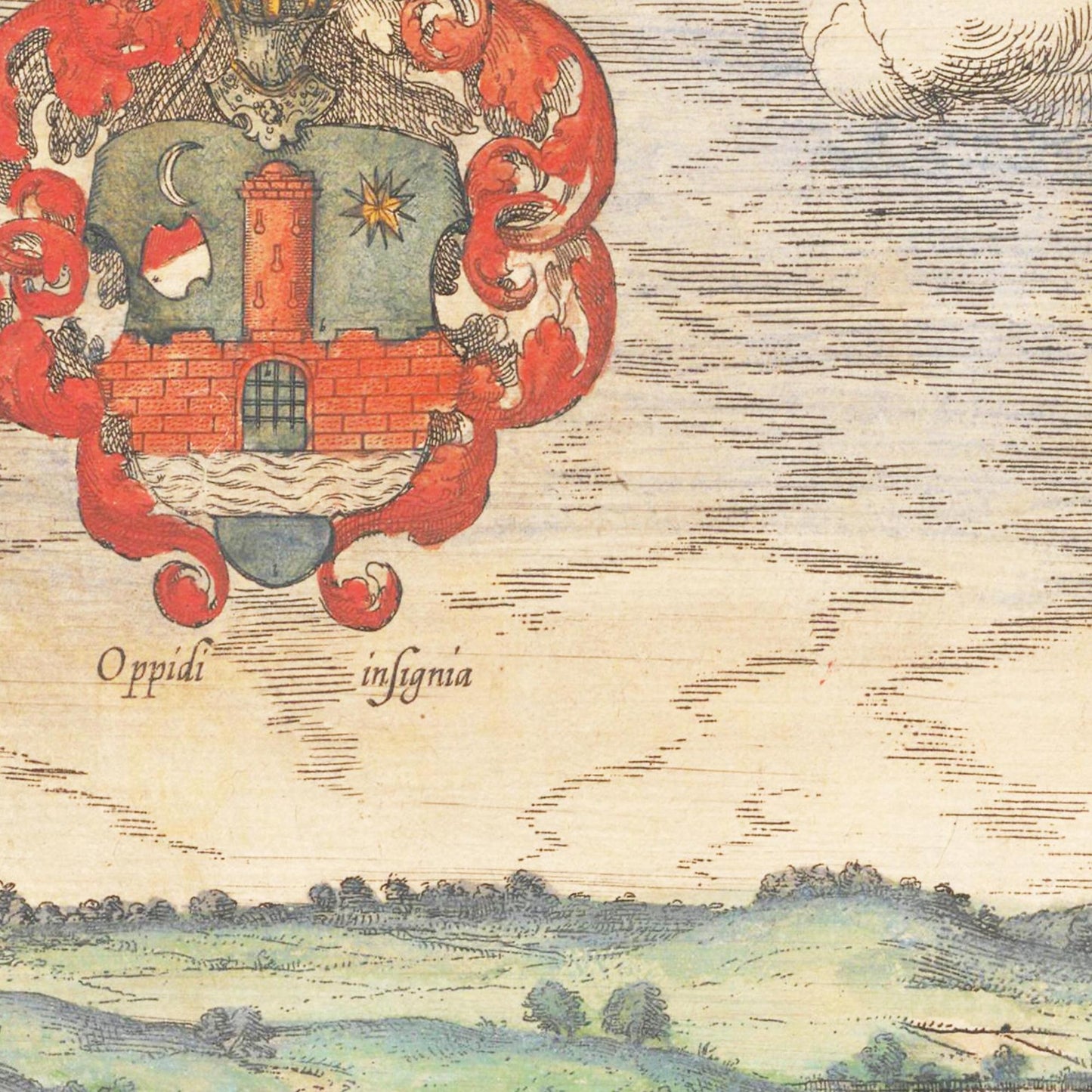 Historische Stadtansicht Schleswig um 1592