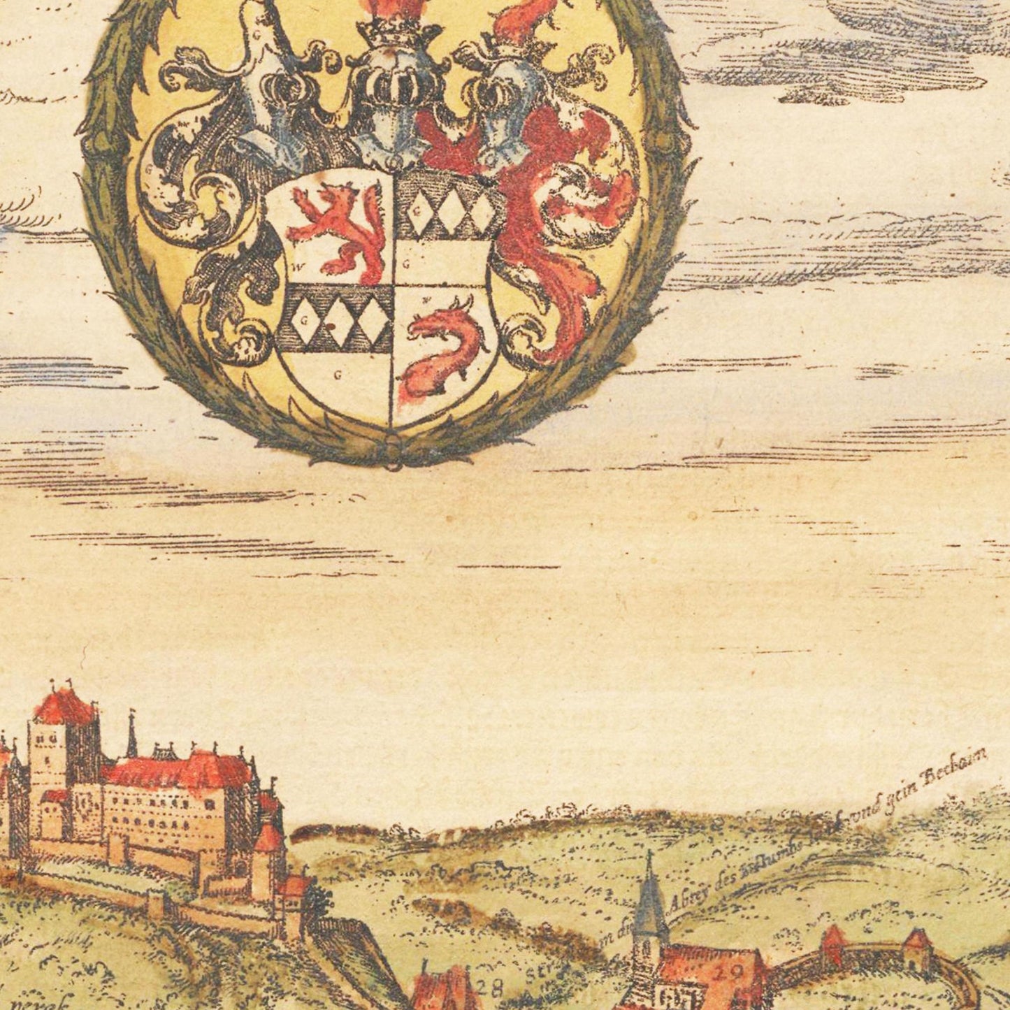 Historische Stadtansicht Passau um 1582