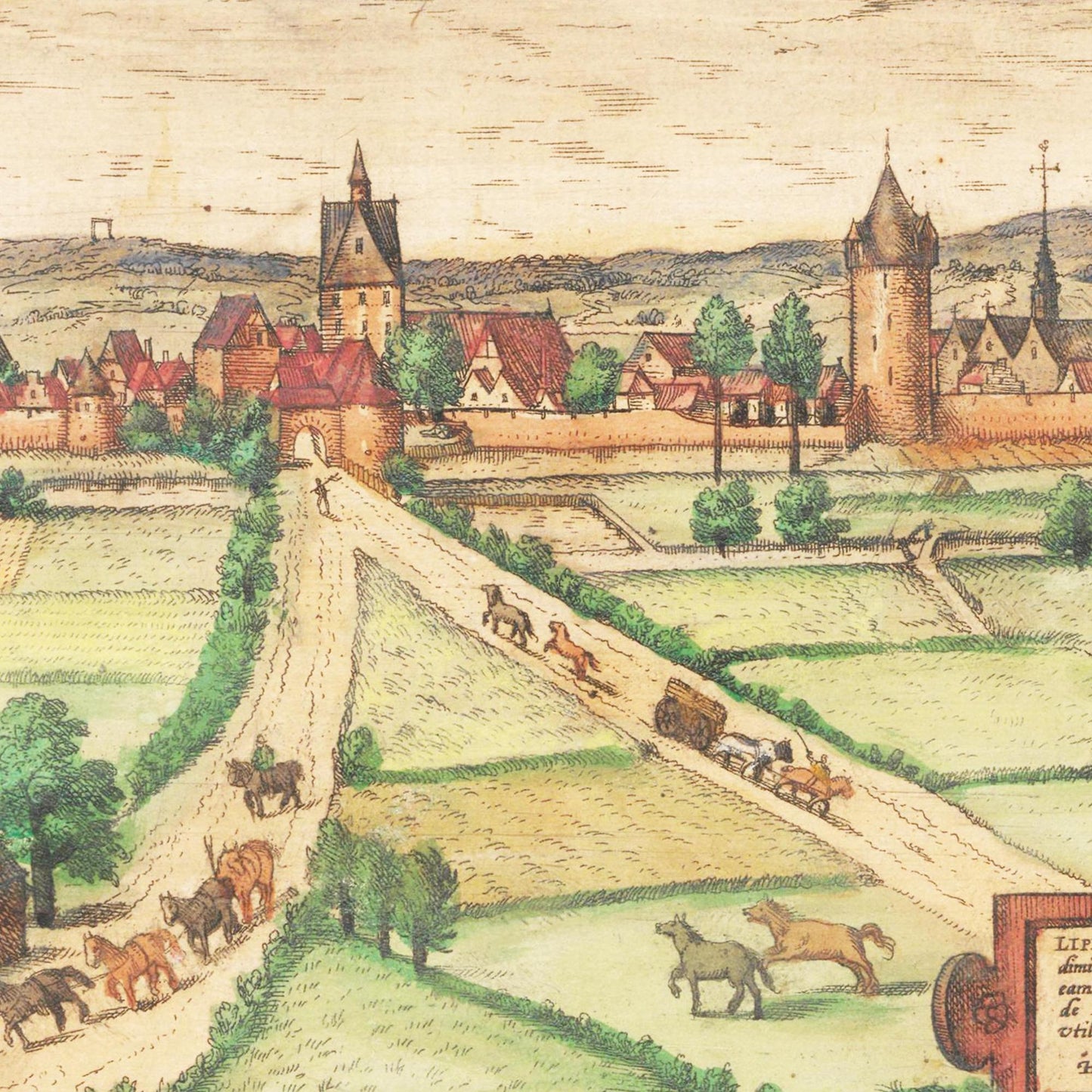 Historische Stadtansicht Lippe um 1592