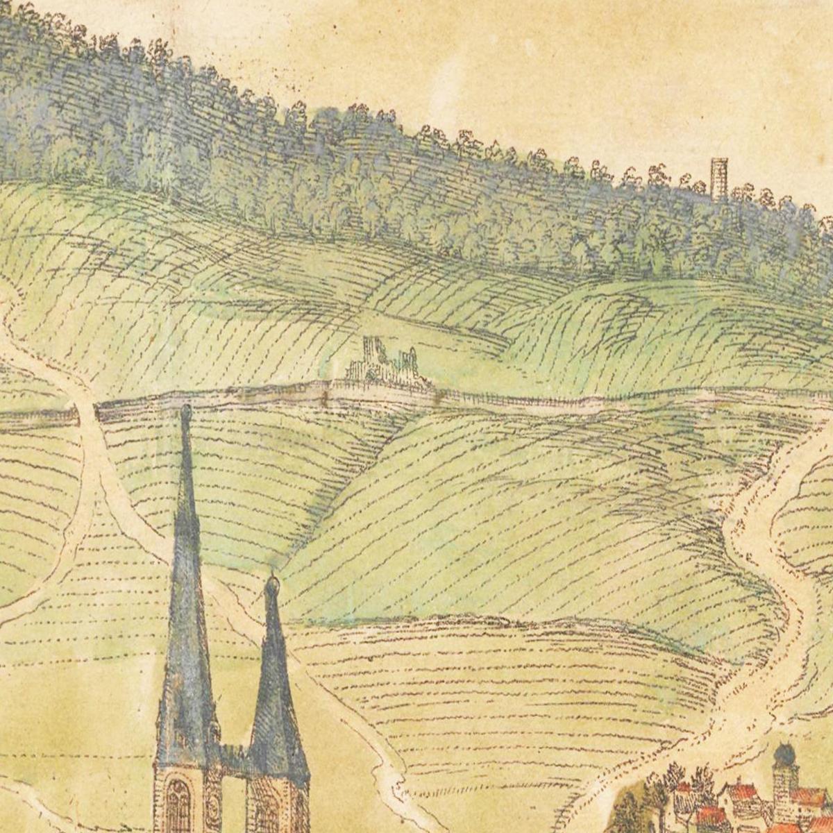 Historische Stadtansicht Halberstadt um 1582