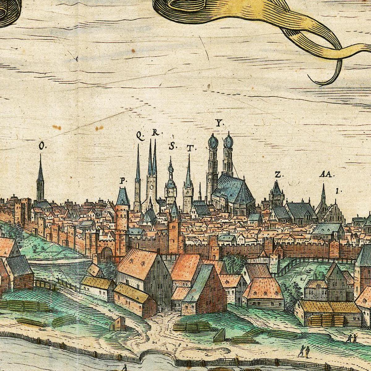 Historische Stadtansicht München um 1609