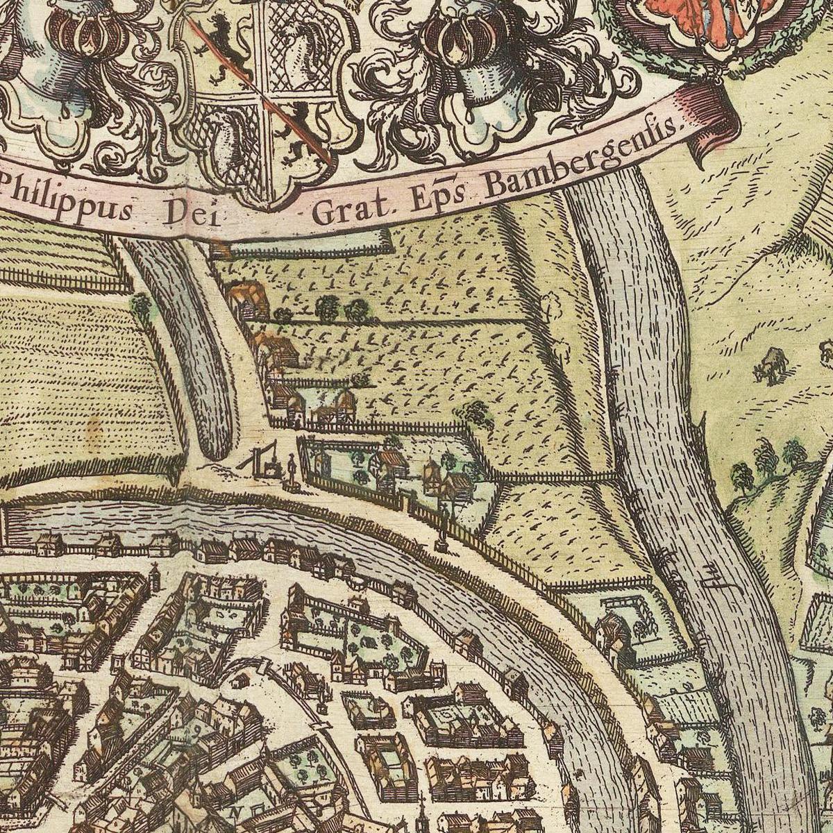 Historische Stadtansicht Bamberg um 1609