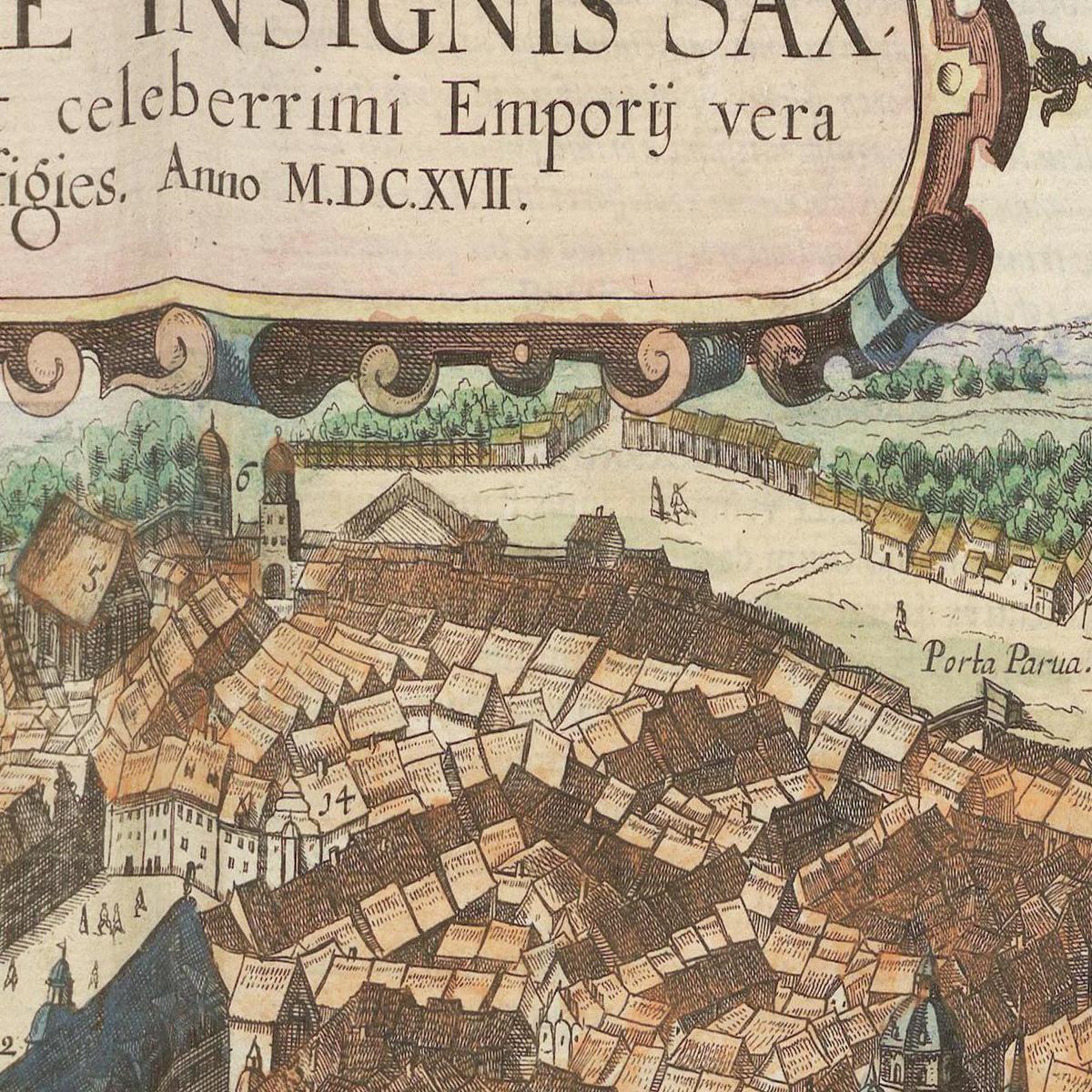 Historische Stadtansicht Leipzig um 1609