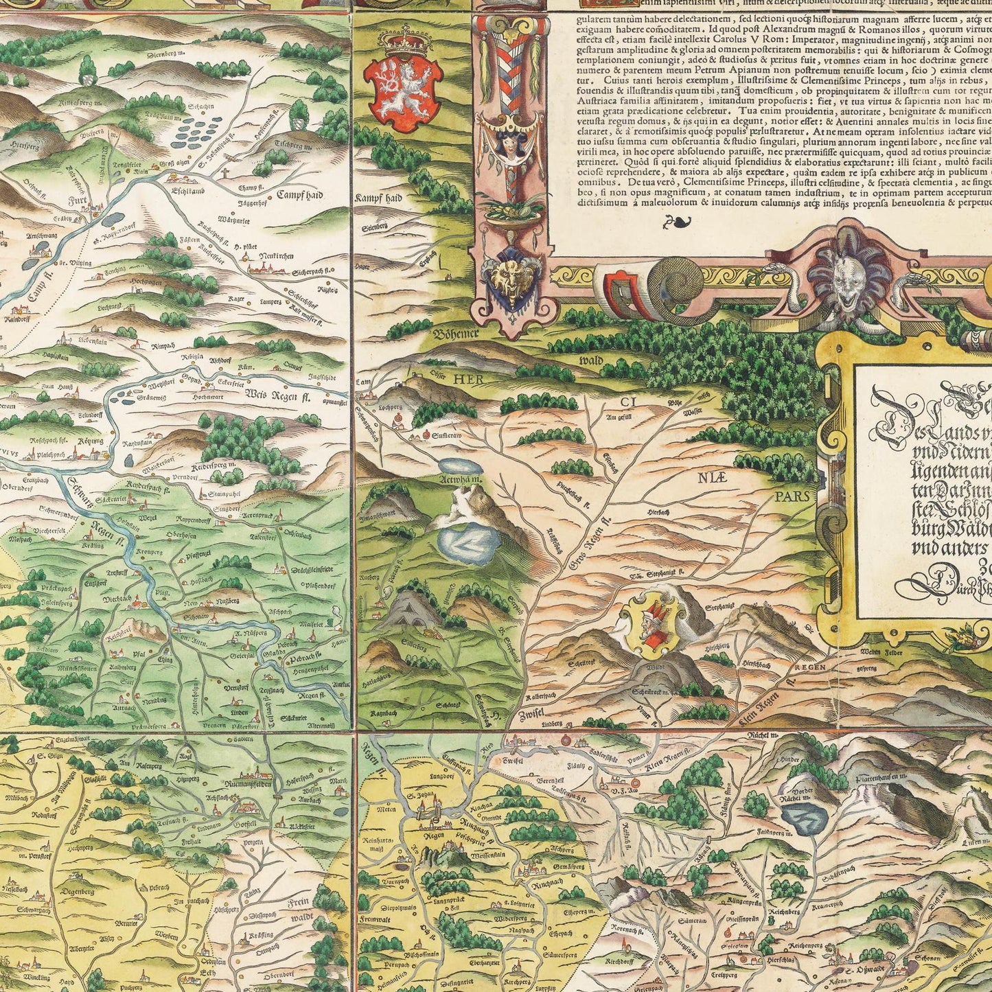 Historische Landkarte Bayern um 1568