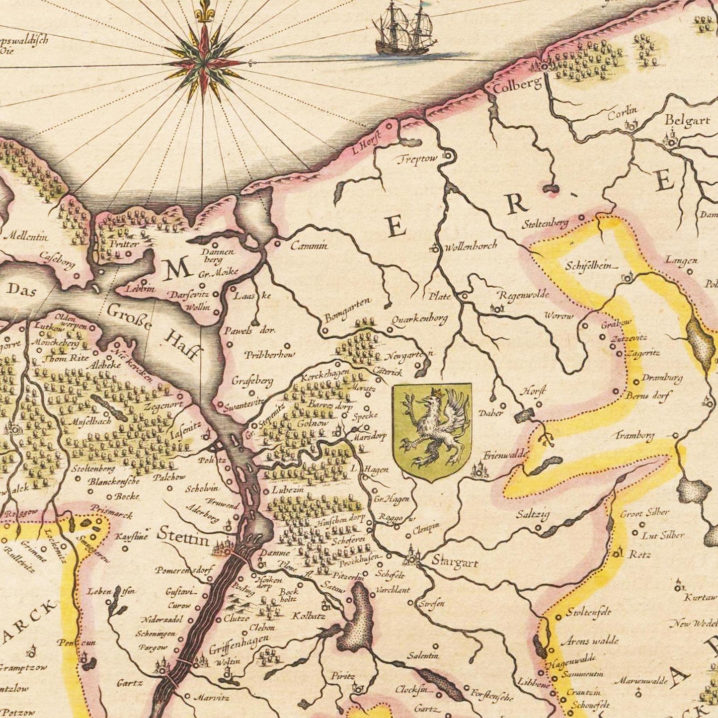 Historische Landkarte Brandenburg um 1635