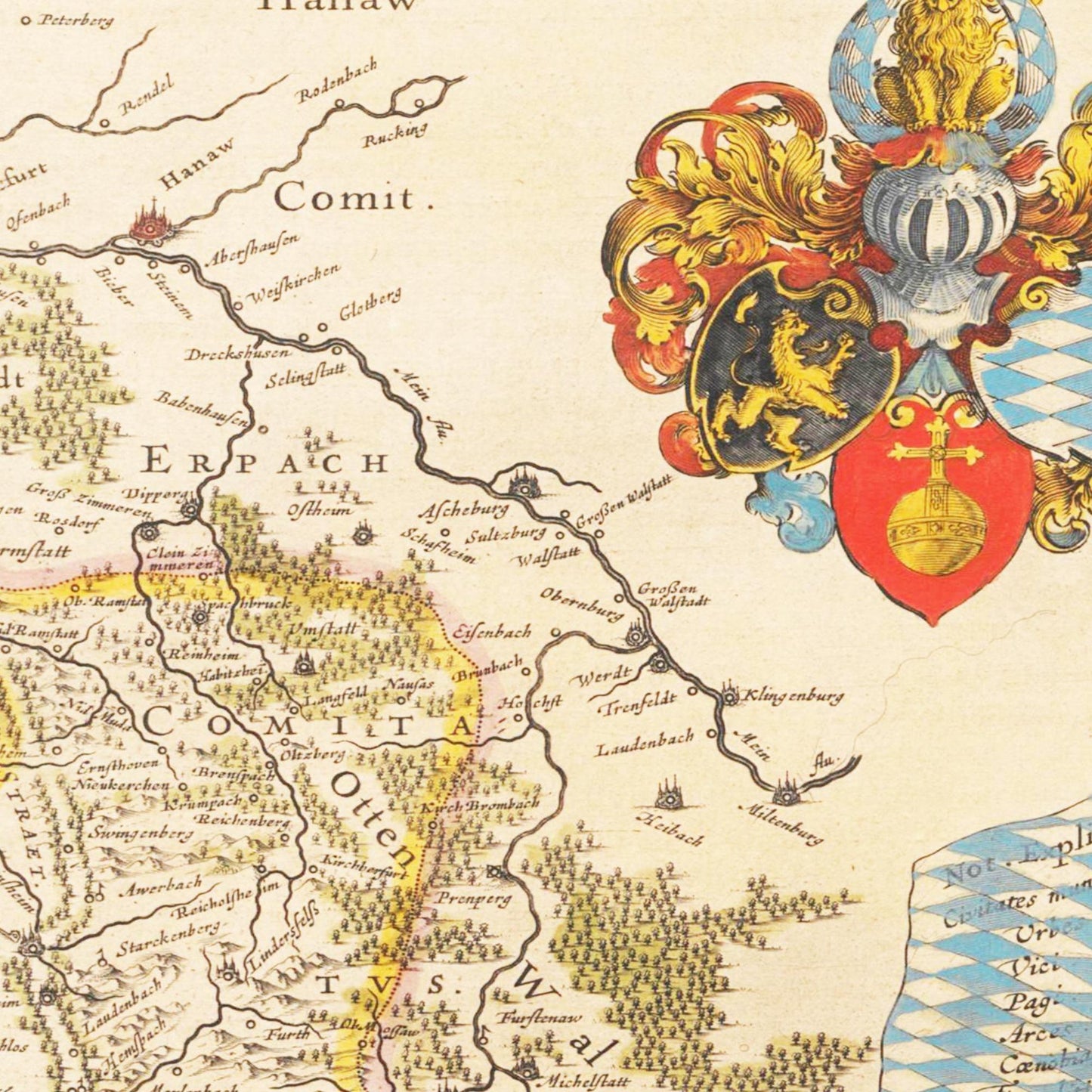 Historische Landkarte Pfalz um 1635