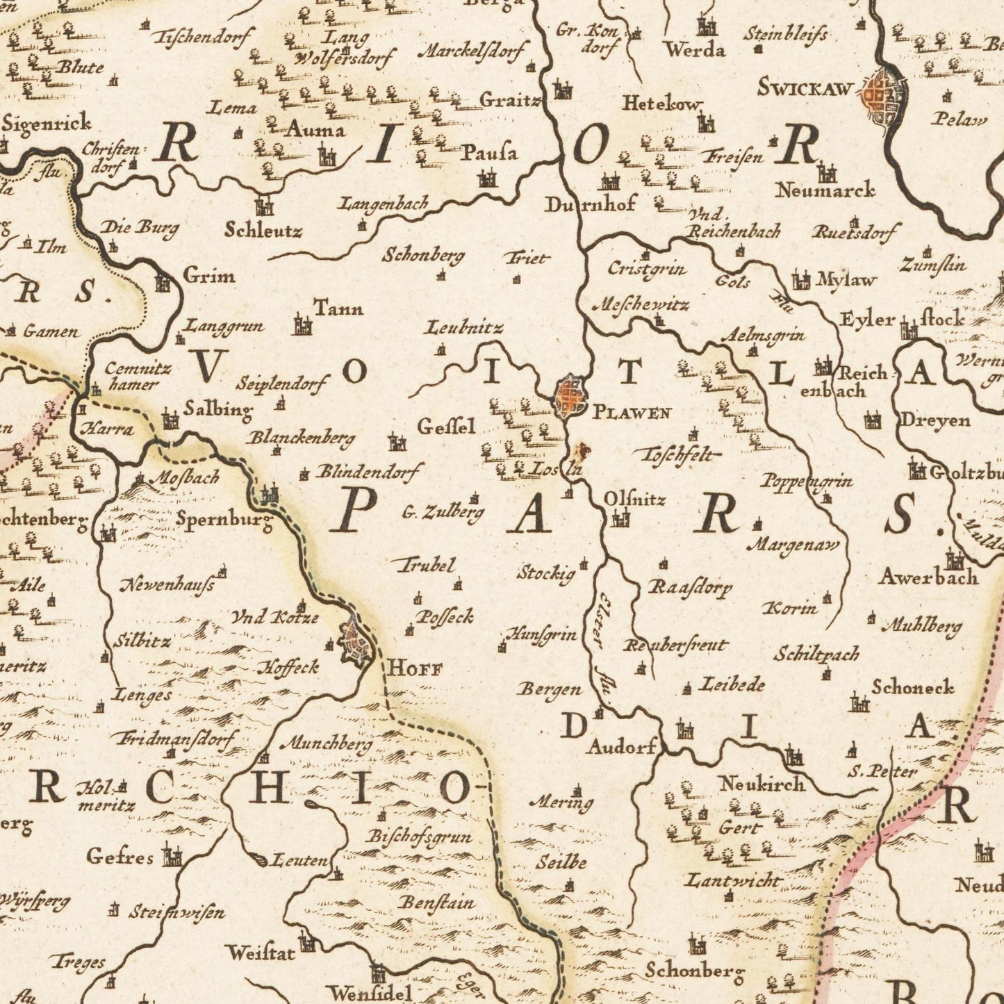 Historische Landkarte Franken um 1698