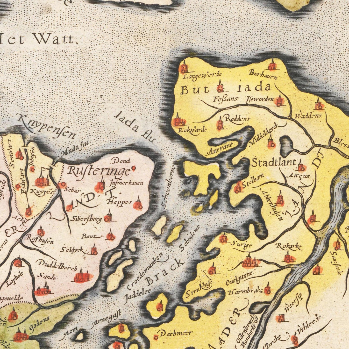 Historische Landkarte Ostfriesland um 1609