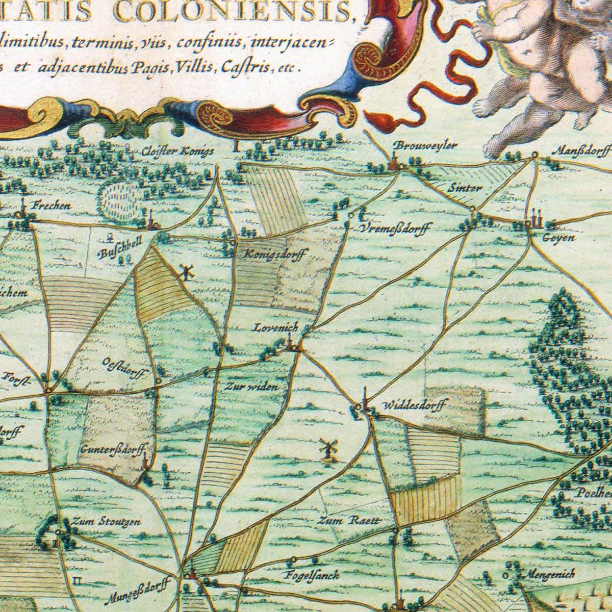 Historische Landkarte Köln um 1735