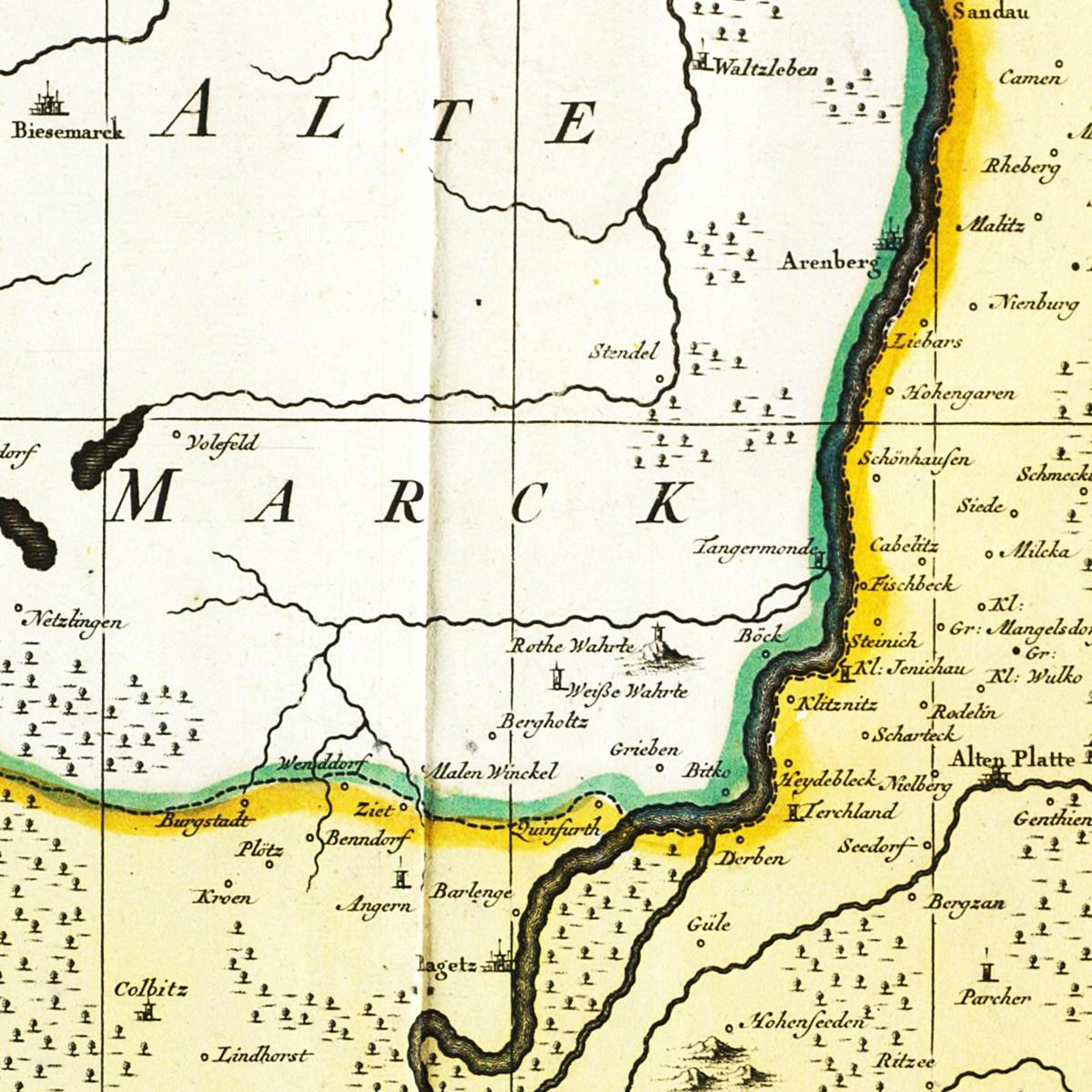 Historische Landkarte Magdeburg um 1725