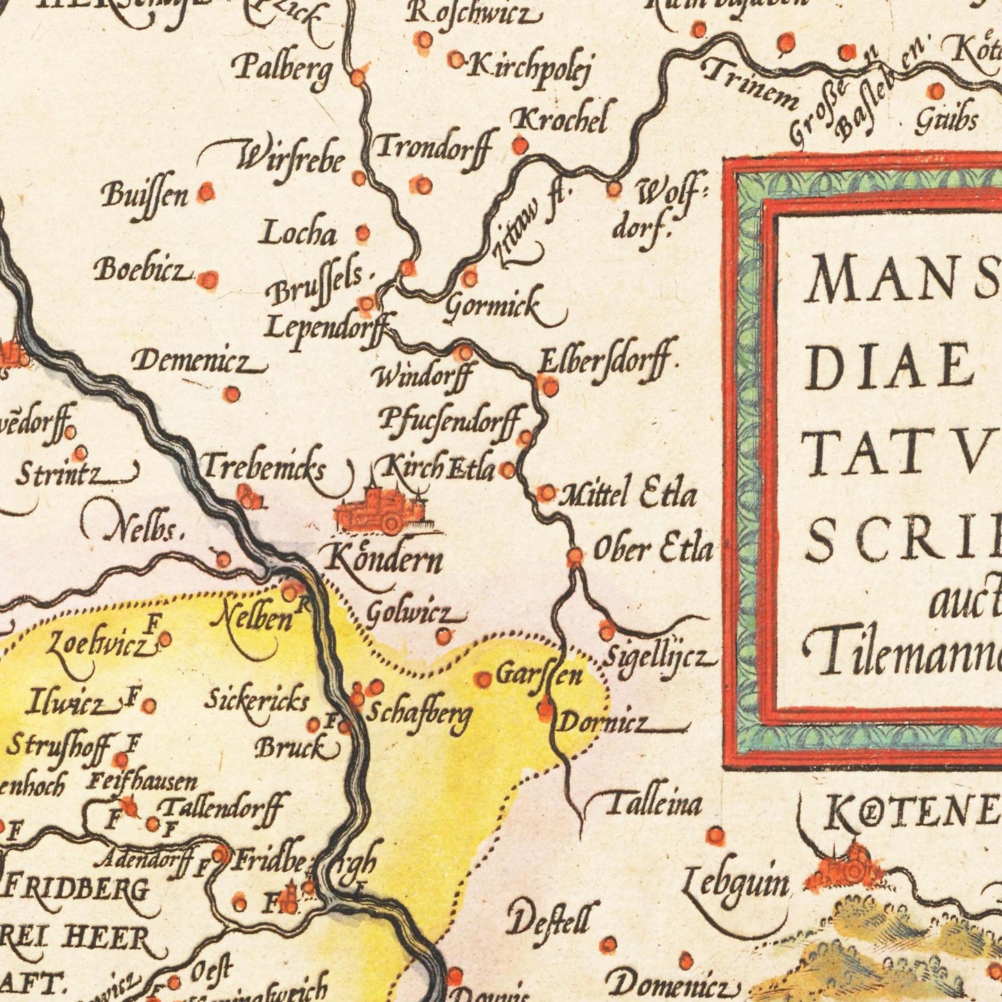Historische Landkarte Mansfeld um 1609