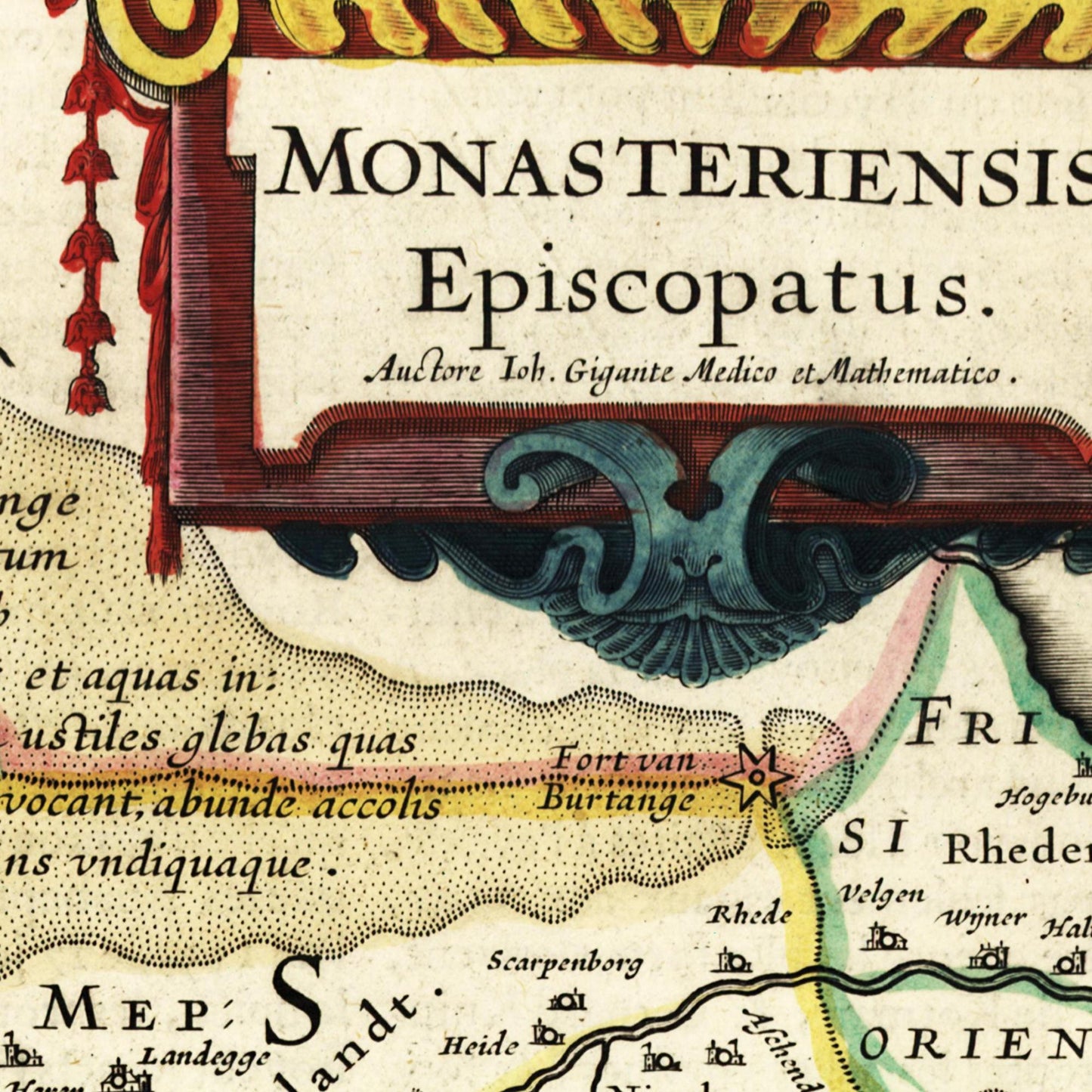 Historische Landkarte Münster um 1650