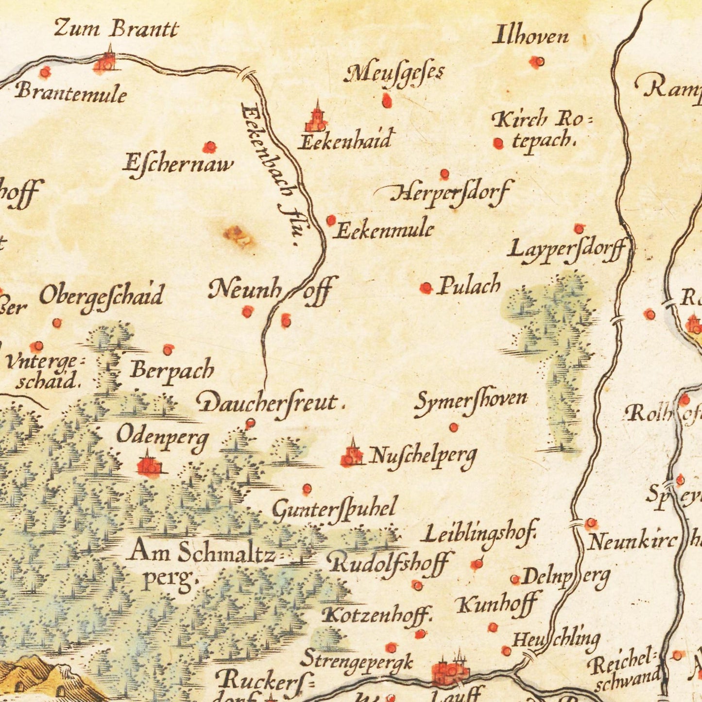 Historische Landkarte Nürnberg um 1609