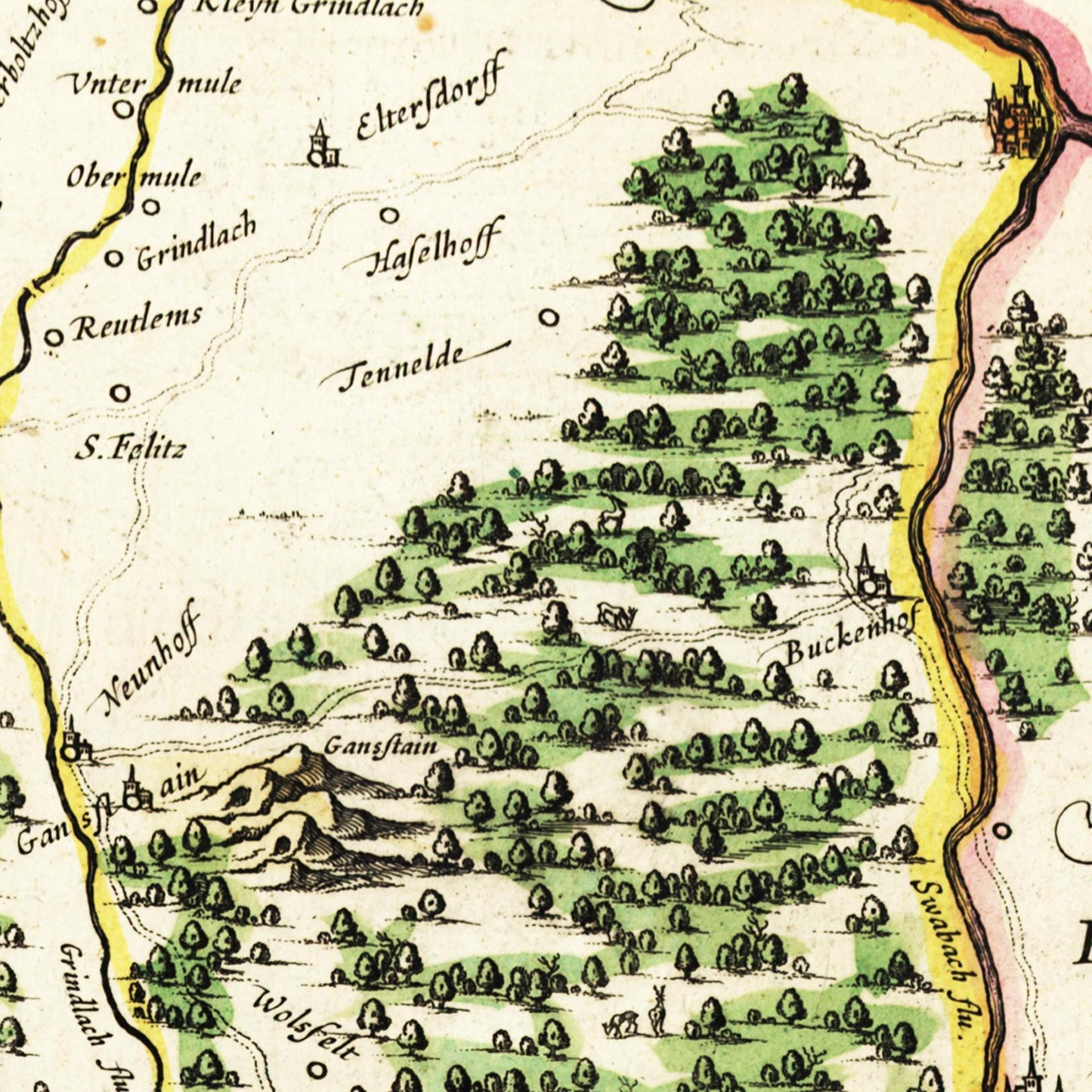 Historische Landkarte Nürnberg um 1647