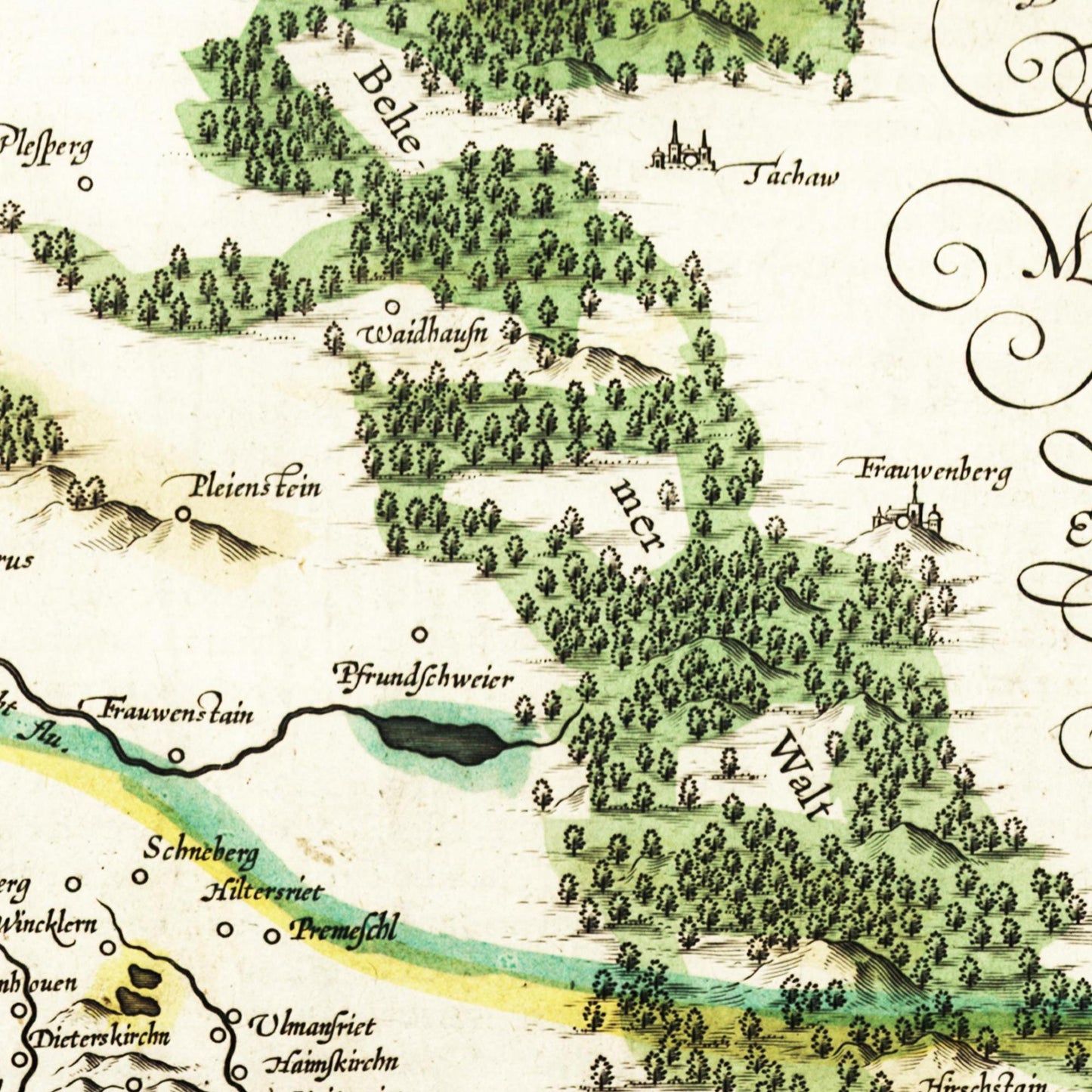 Historische Landkarte Oberpfalz um 1647