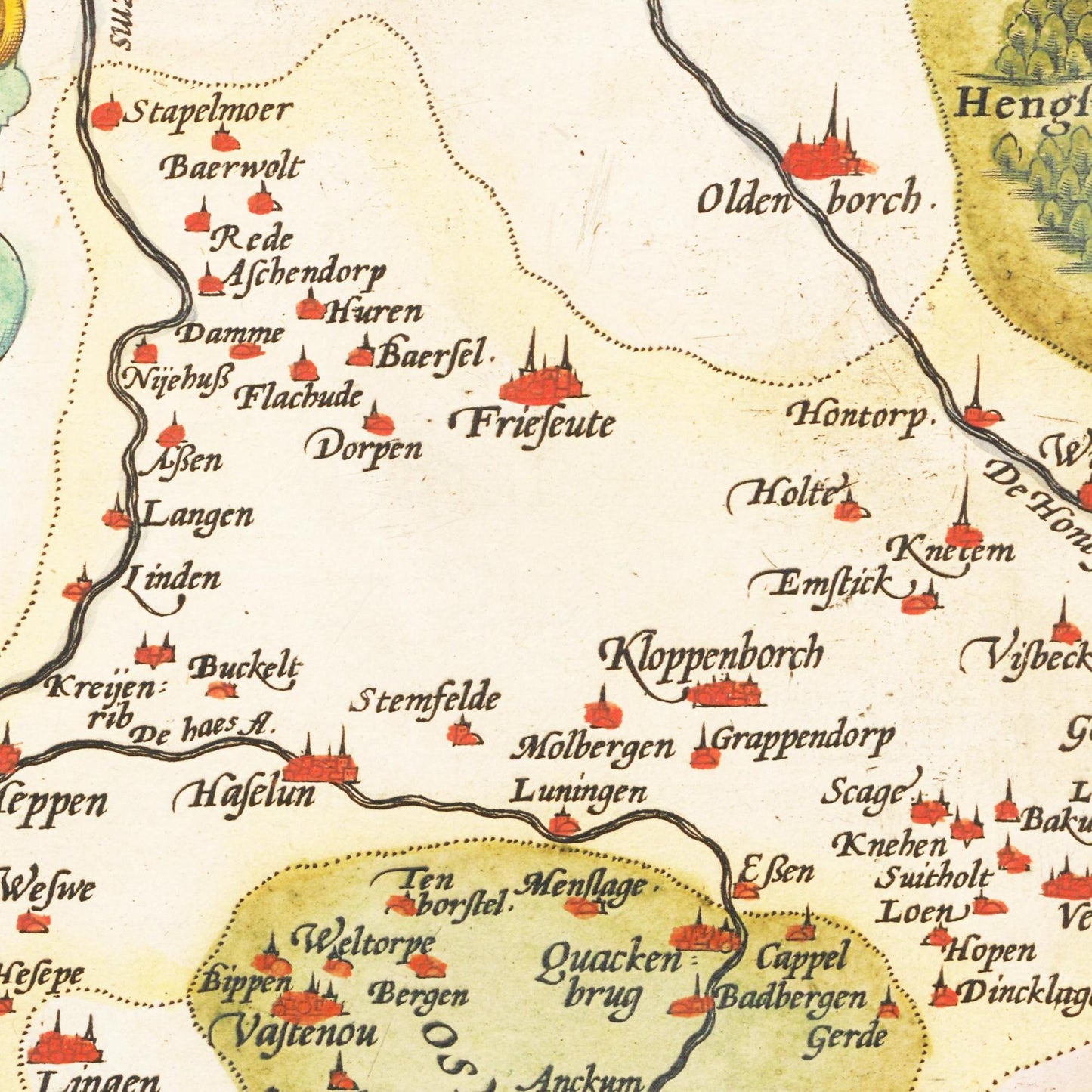 Historische Landkarte Osnabrück um 1609