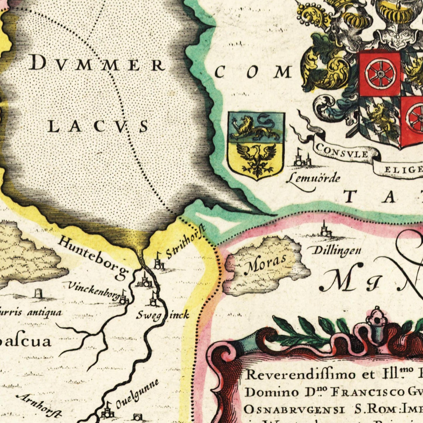Historische Landkarte Osnabrück um 1650