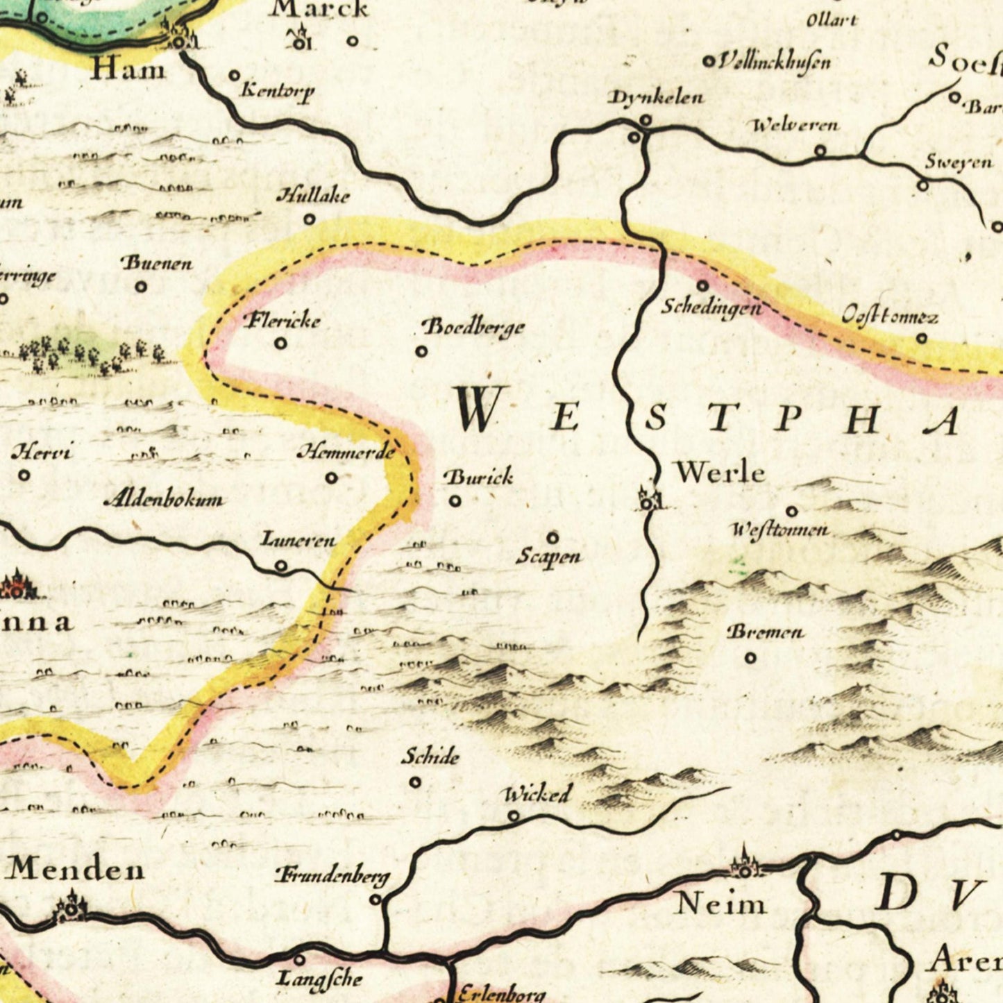 Historische Landkarte Ravensburg um 1647