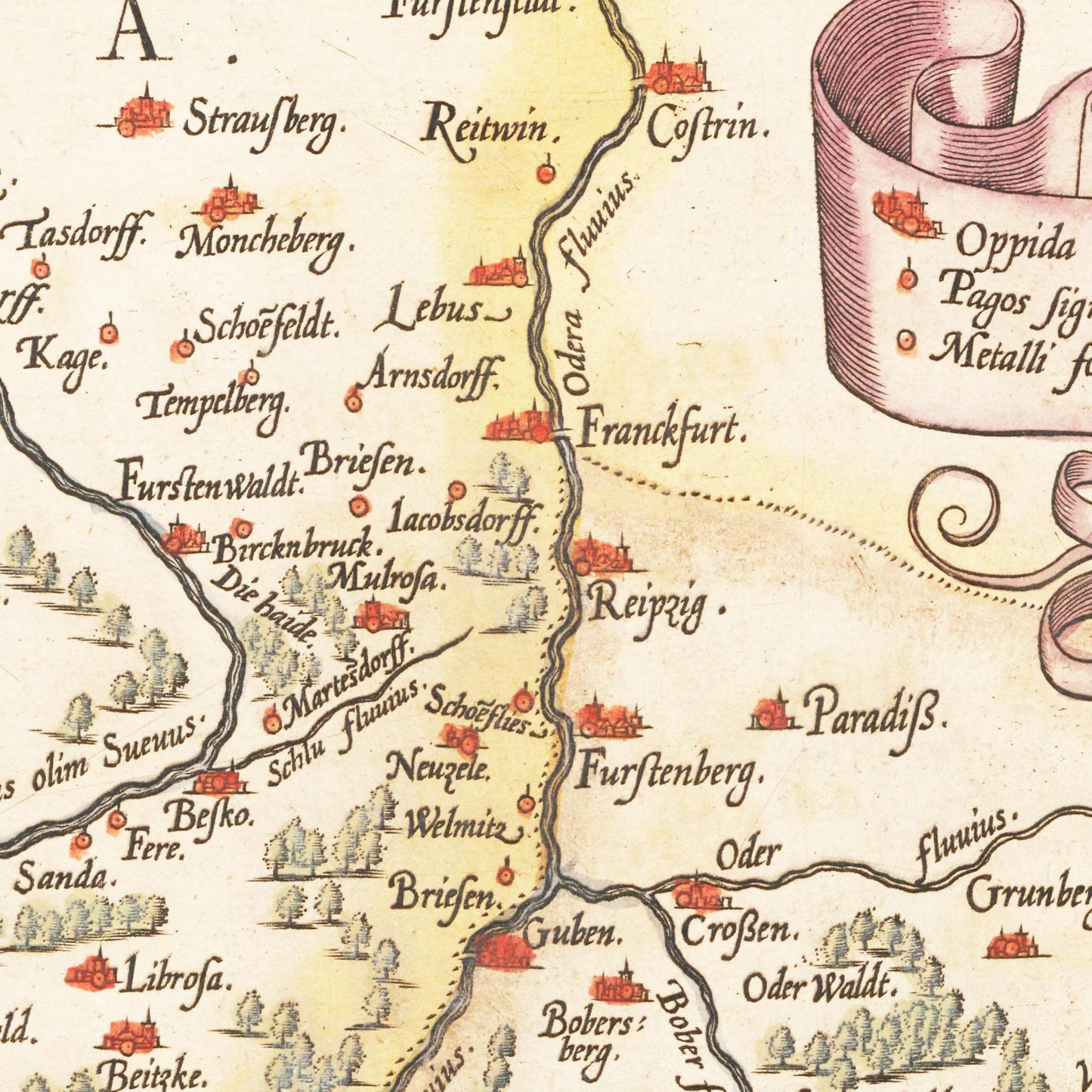 Historische Landkarte Sachsen um 1609