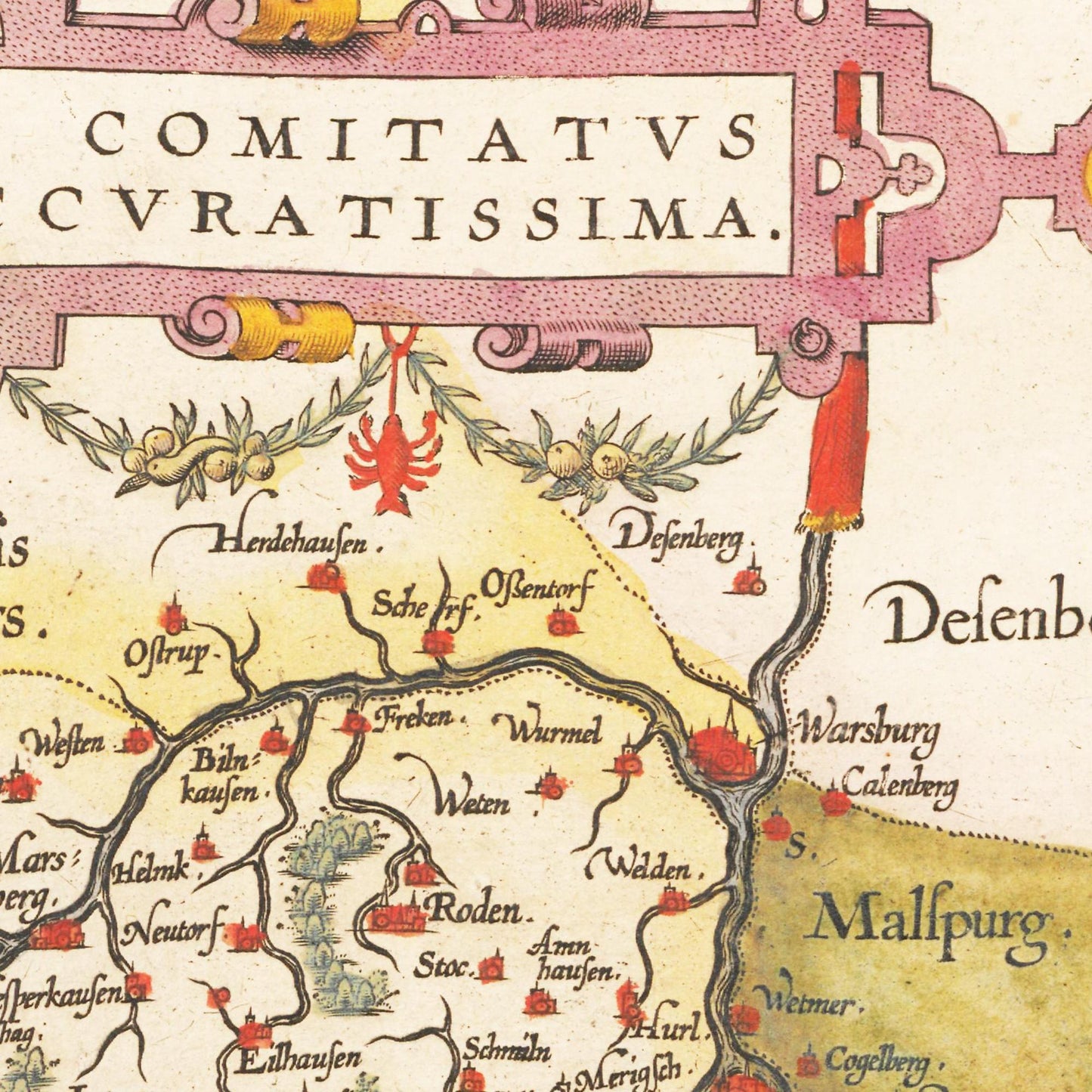 Historische Landkarte Waldeck um 1609