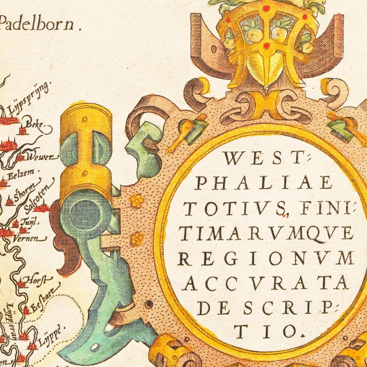 Historische Landkarte Westfalen um 1609