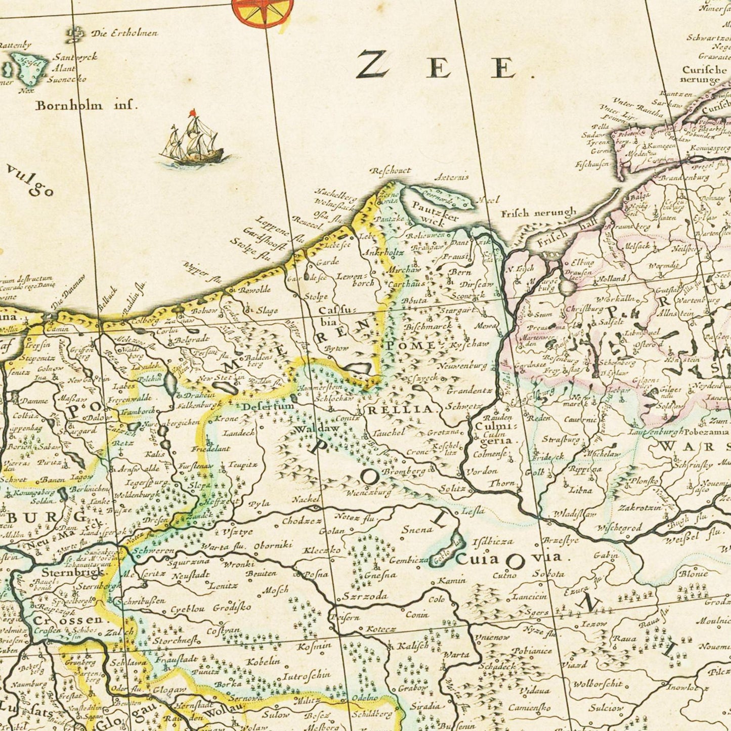Historische Landkarte Deutschland um 1650