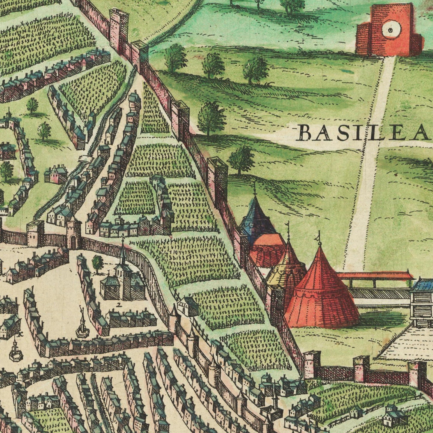 Historischer Stadtplan Basel um 1600