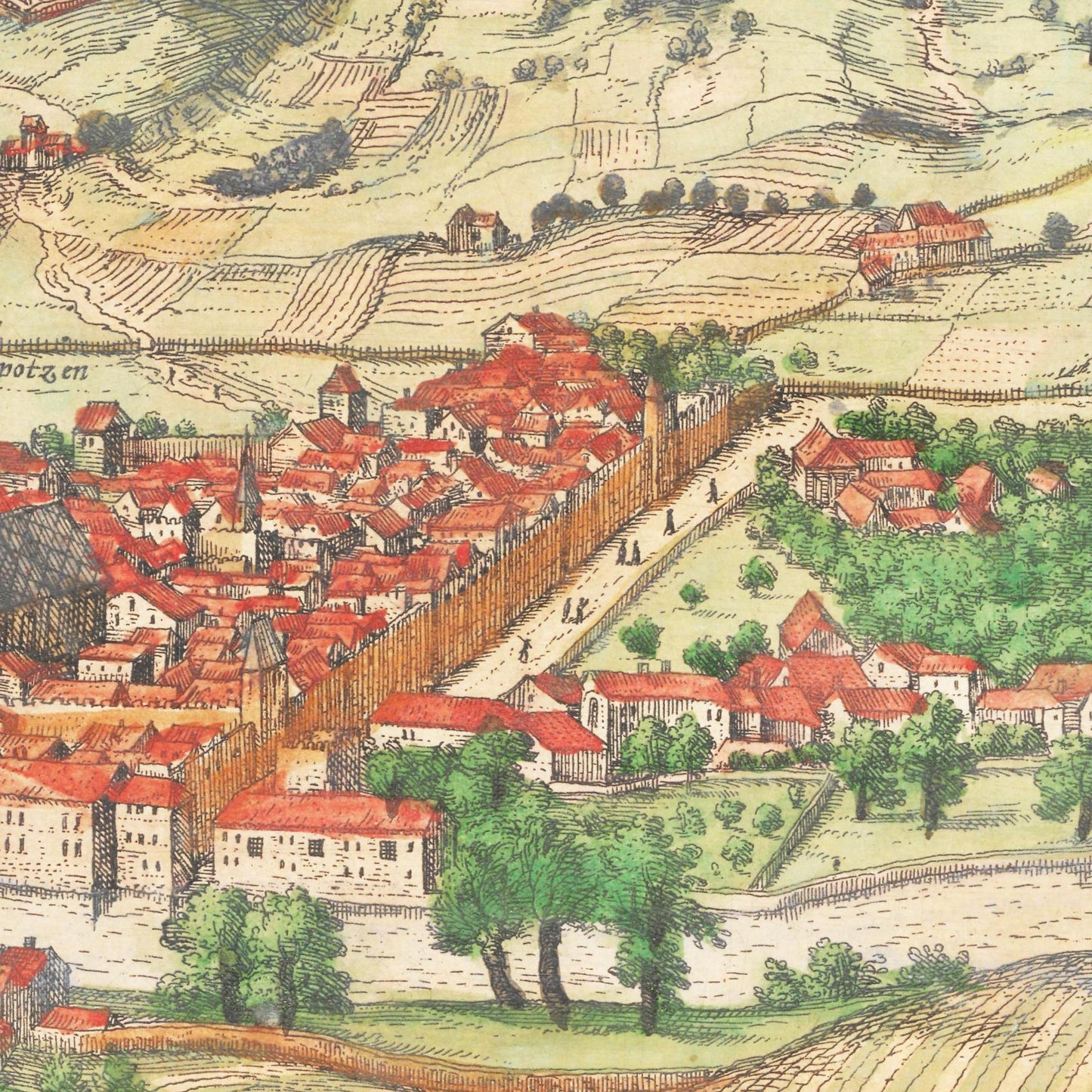 Historische Stadtansicht Brixen um 1592
