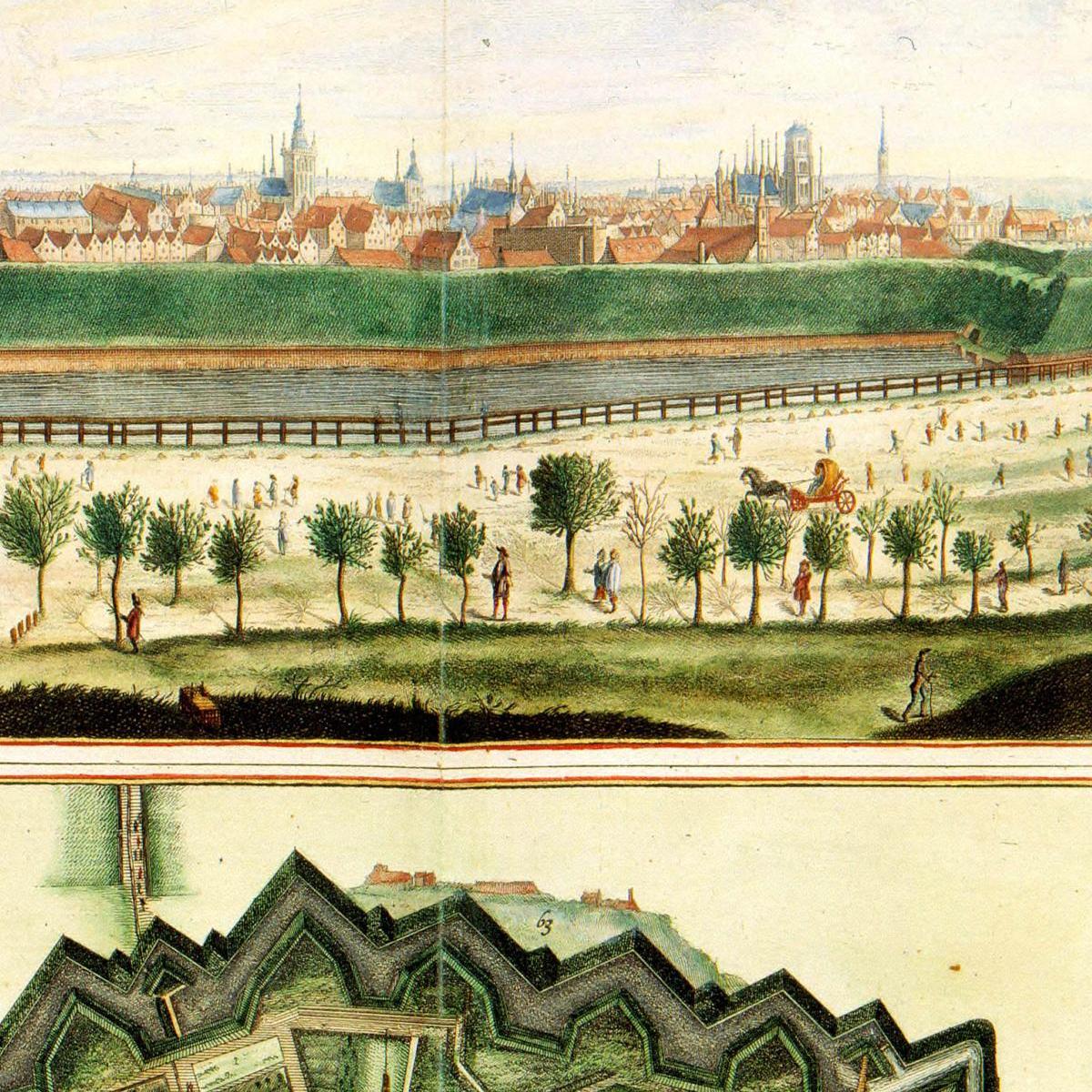 Historische Stadtansicht Danzig um 1690