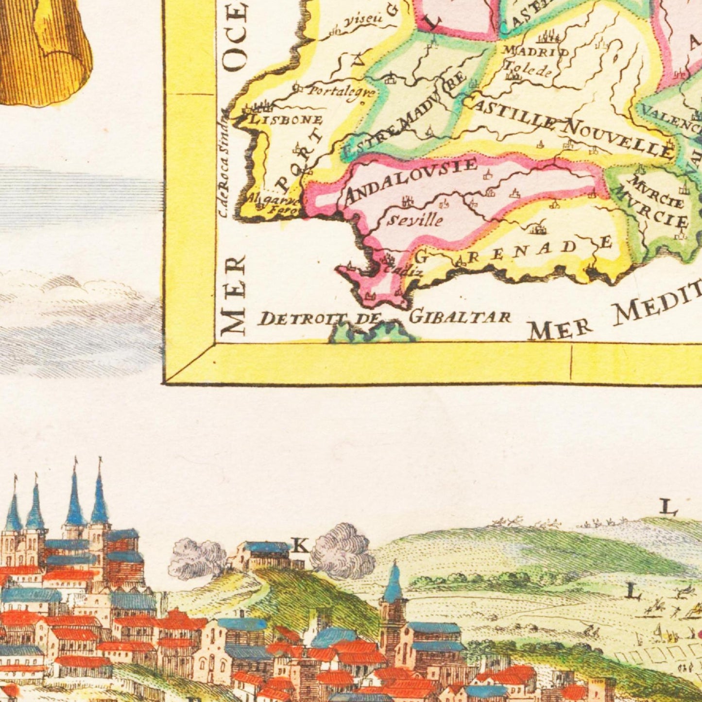 Historische Stadtansicht Lissabon um 1700